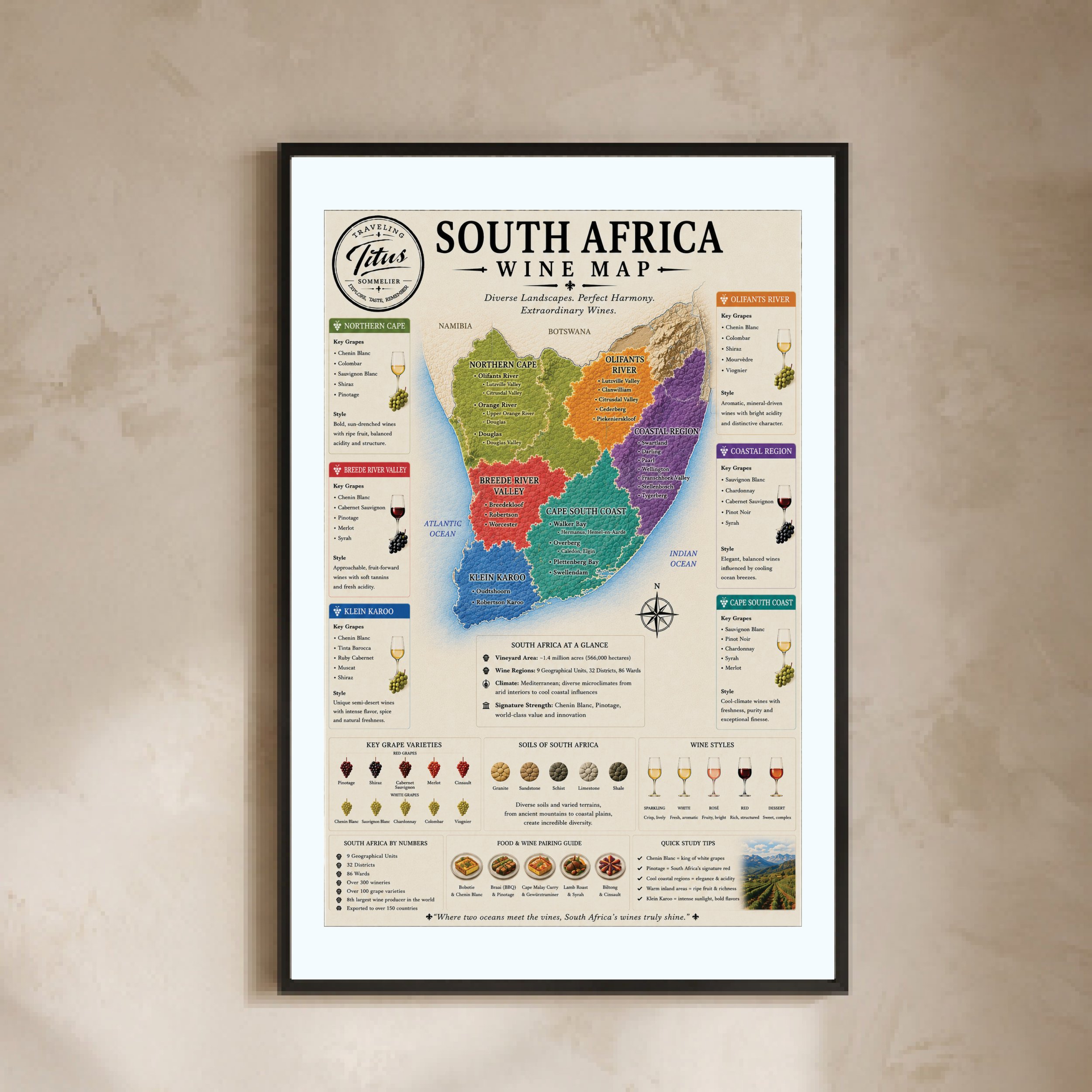 South Africa Wine Map