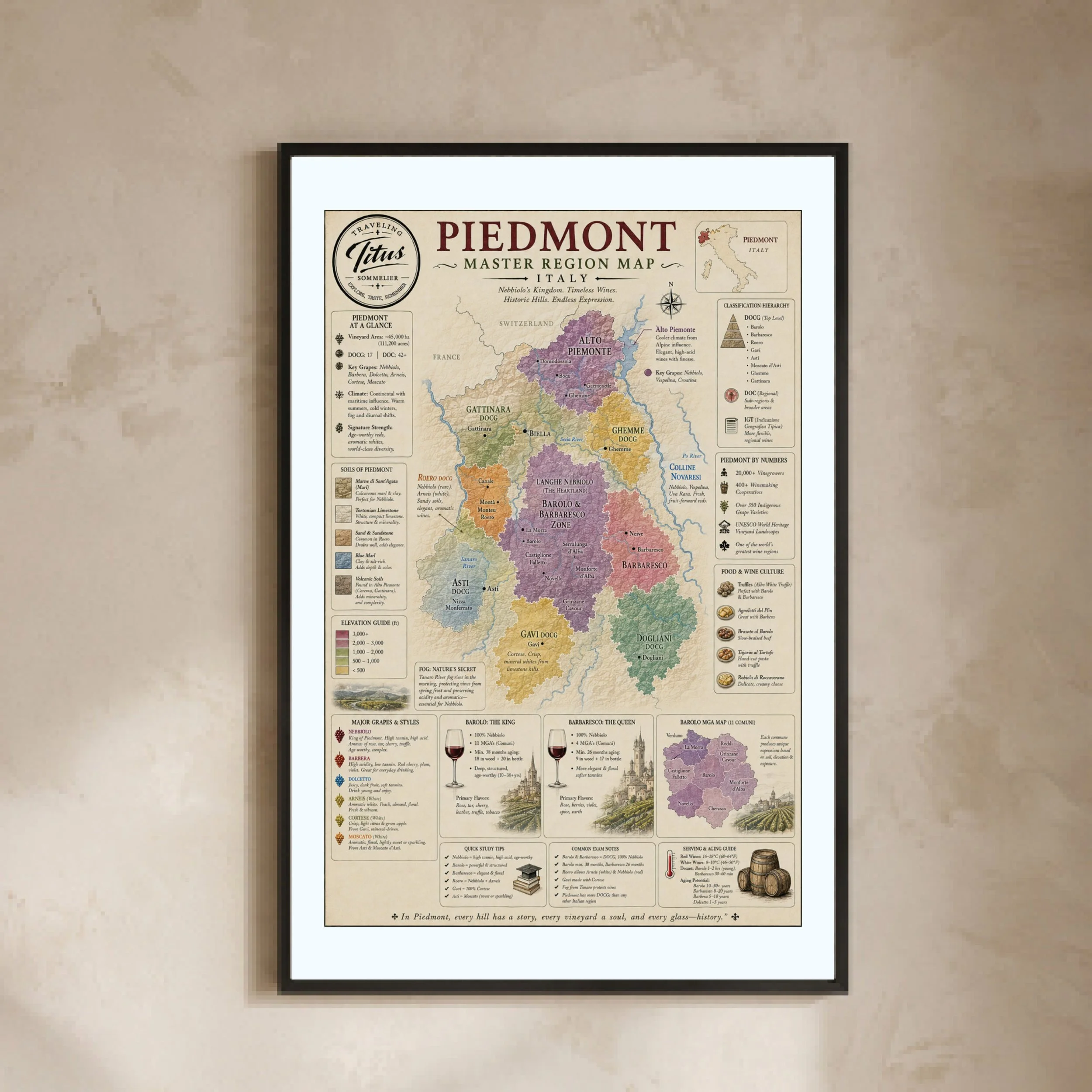 Piedmont Wine Map
