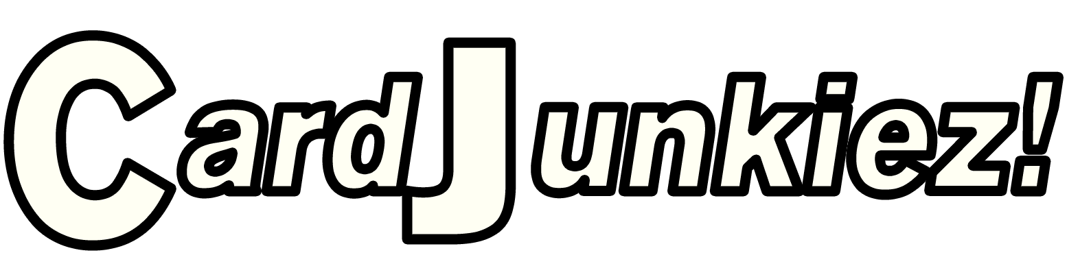 Text reading 'Card Junkiez!' in bold style on a black background