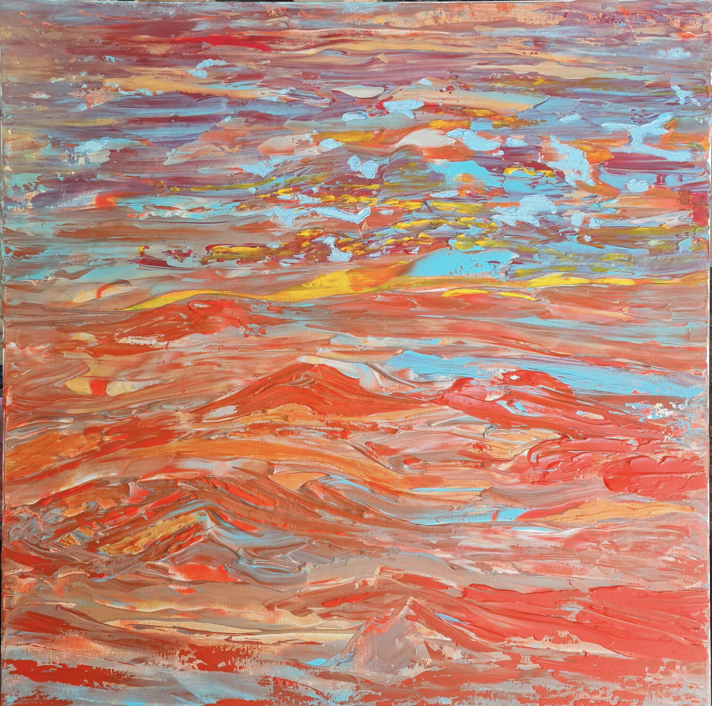 Sunset, spring, hills