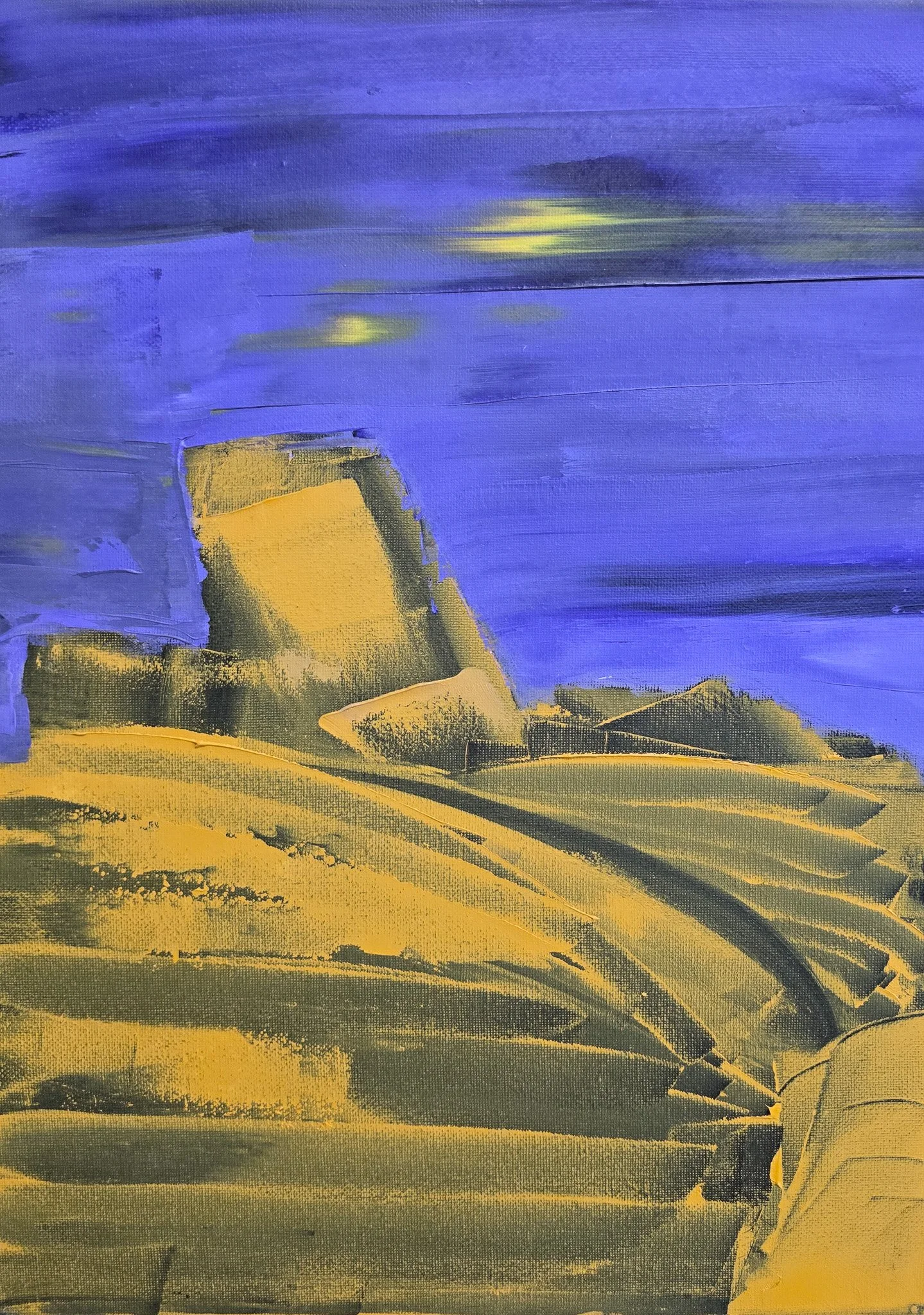 Night, fields.
