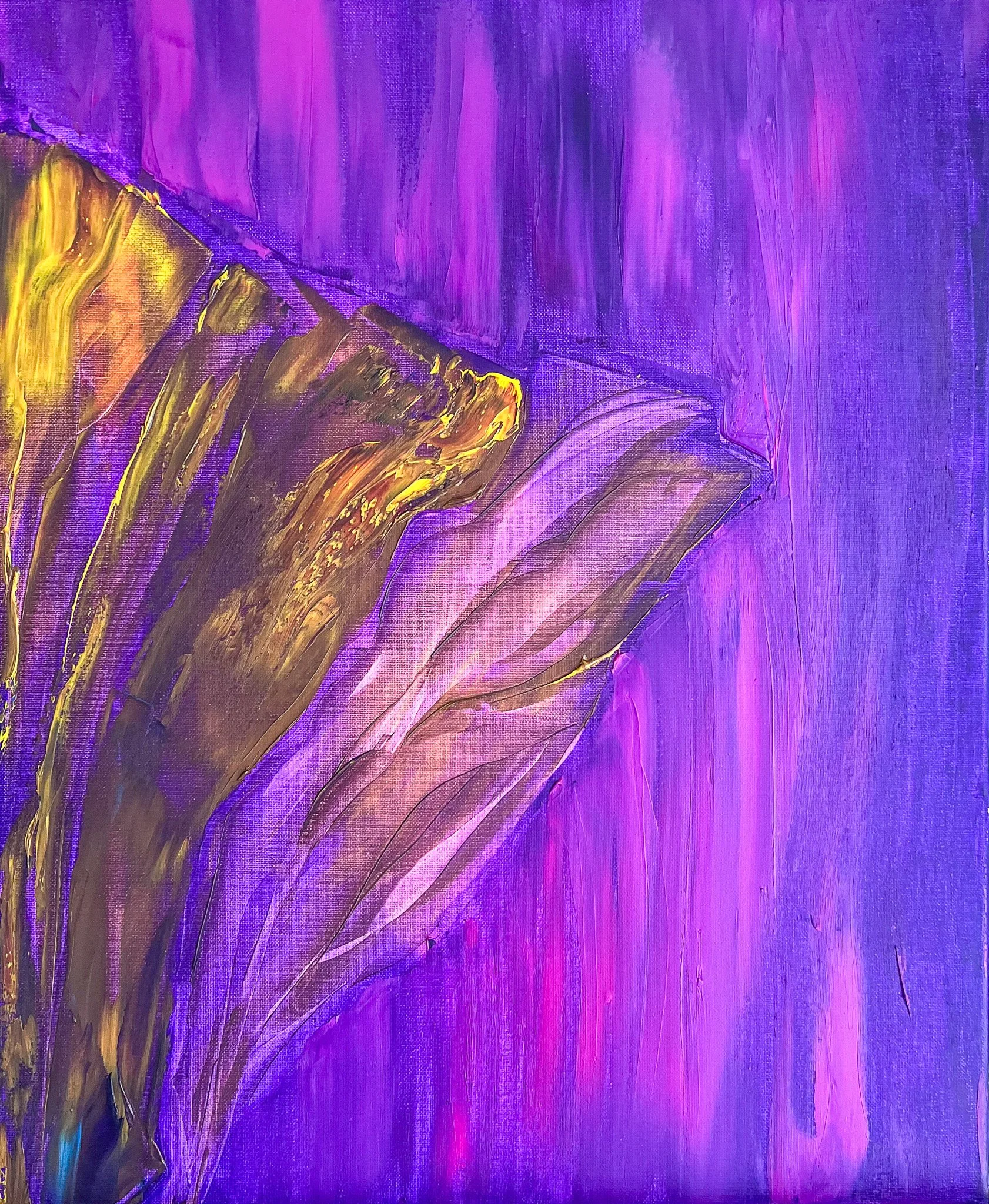 Gentle flower in purple and gold