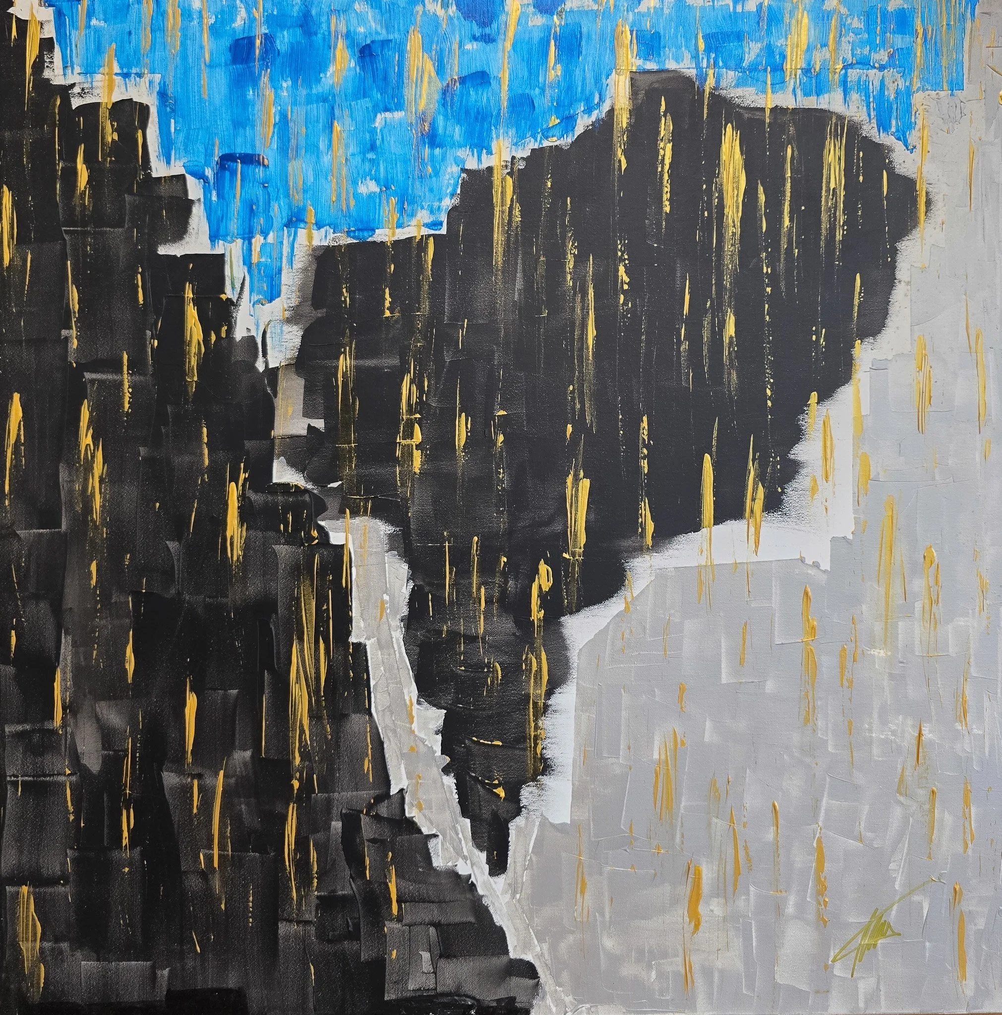 Rocks, Sky and drops of Gold