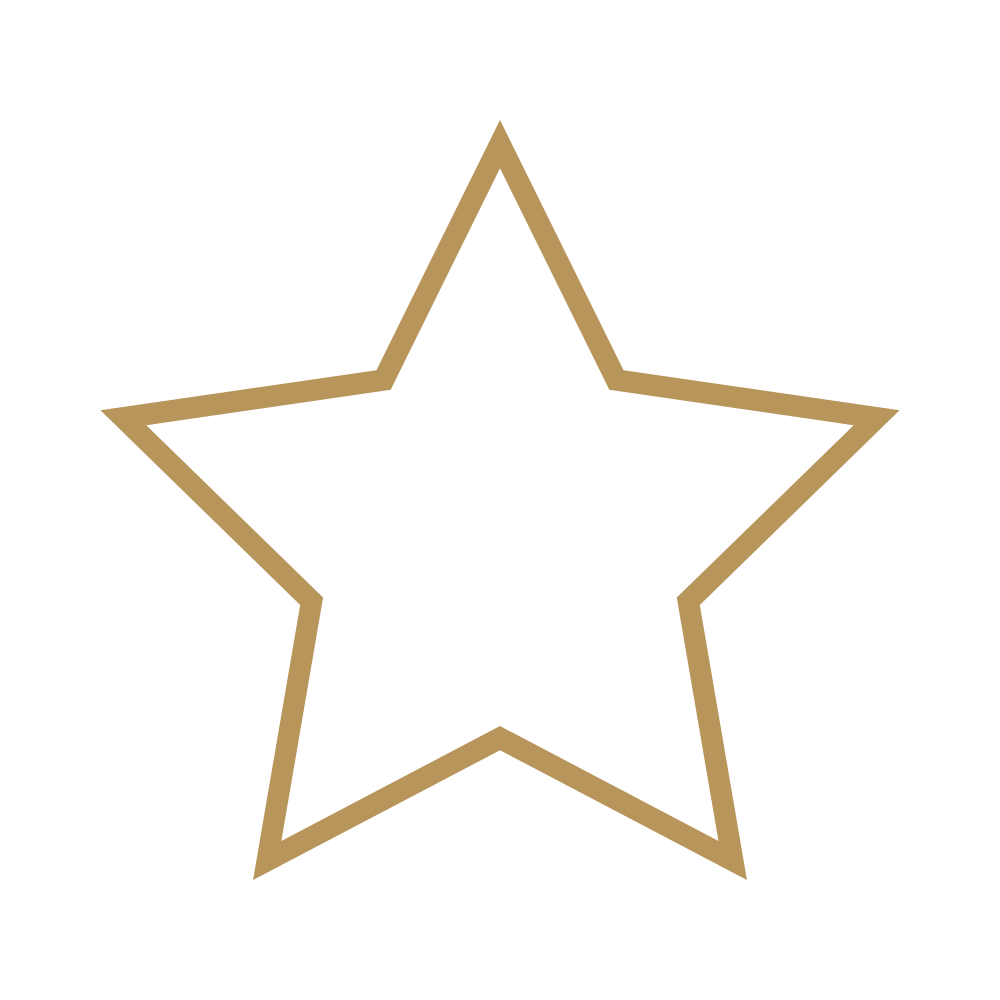 An outline of a star with a gold border on a black background.