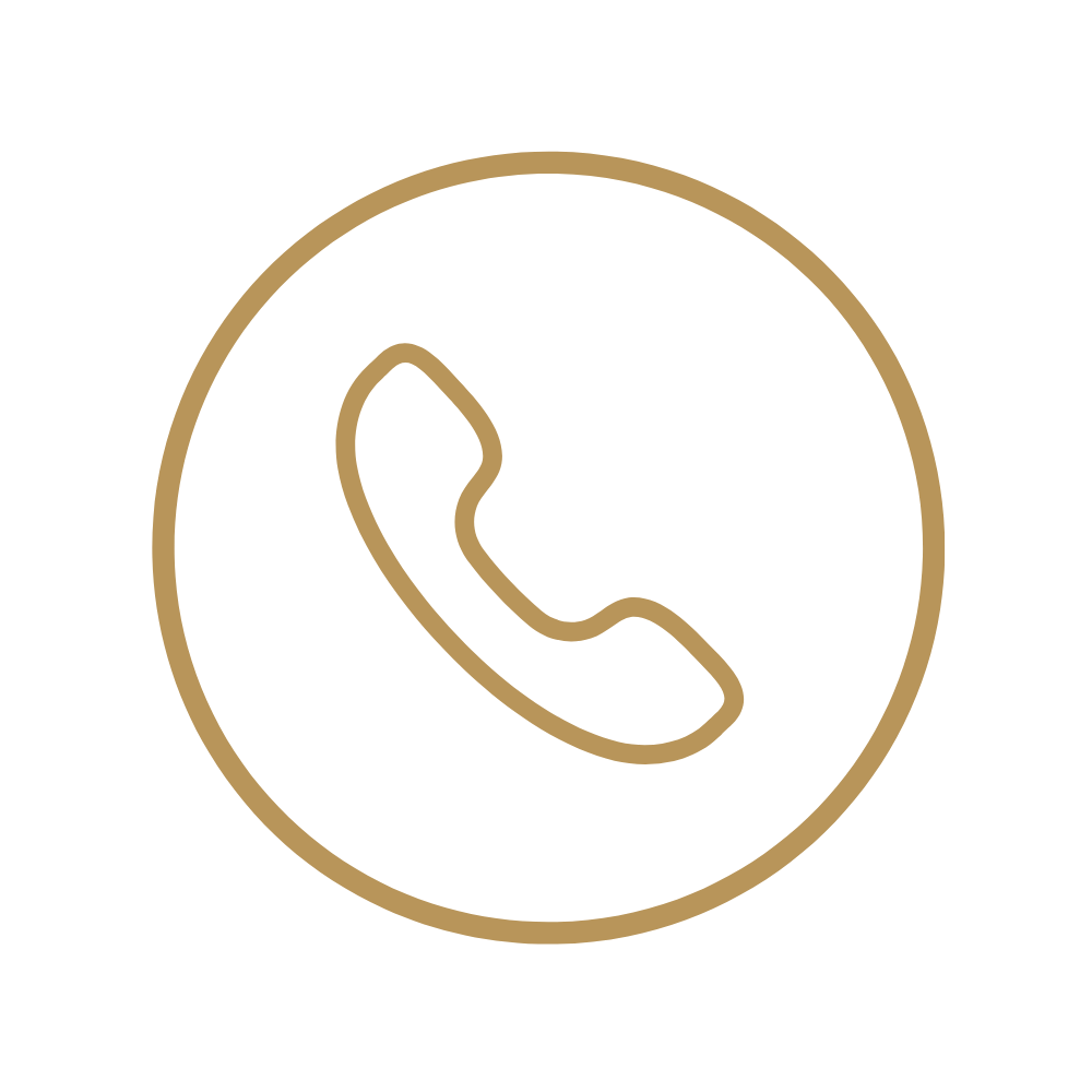 Icon of a telephone handset inside a circle, indicating a call or contact function.