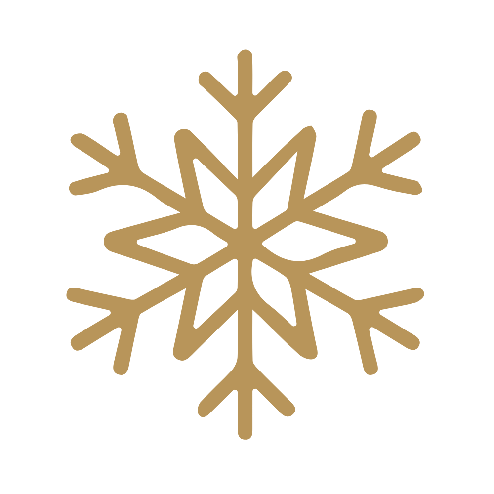 Gold snowflake on black background