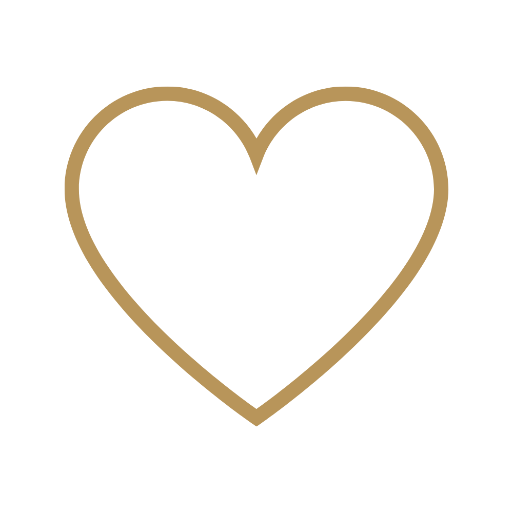Black background with a gold-outlined heart shape in the center.