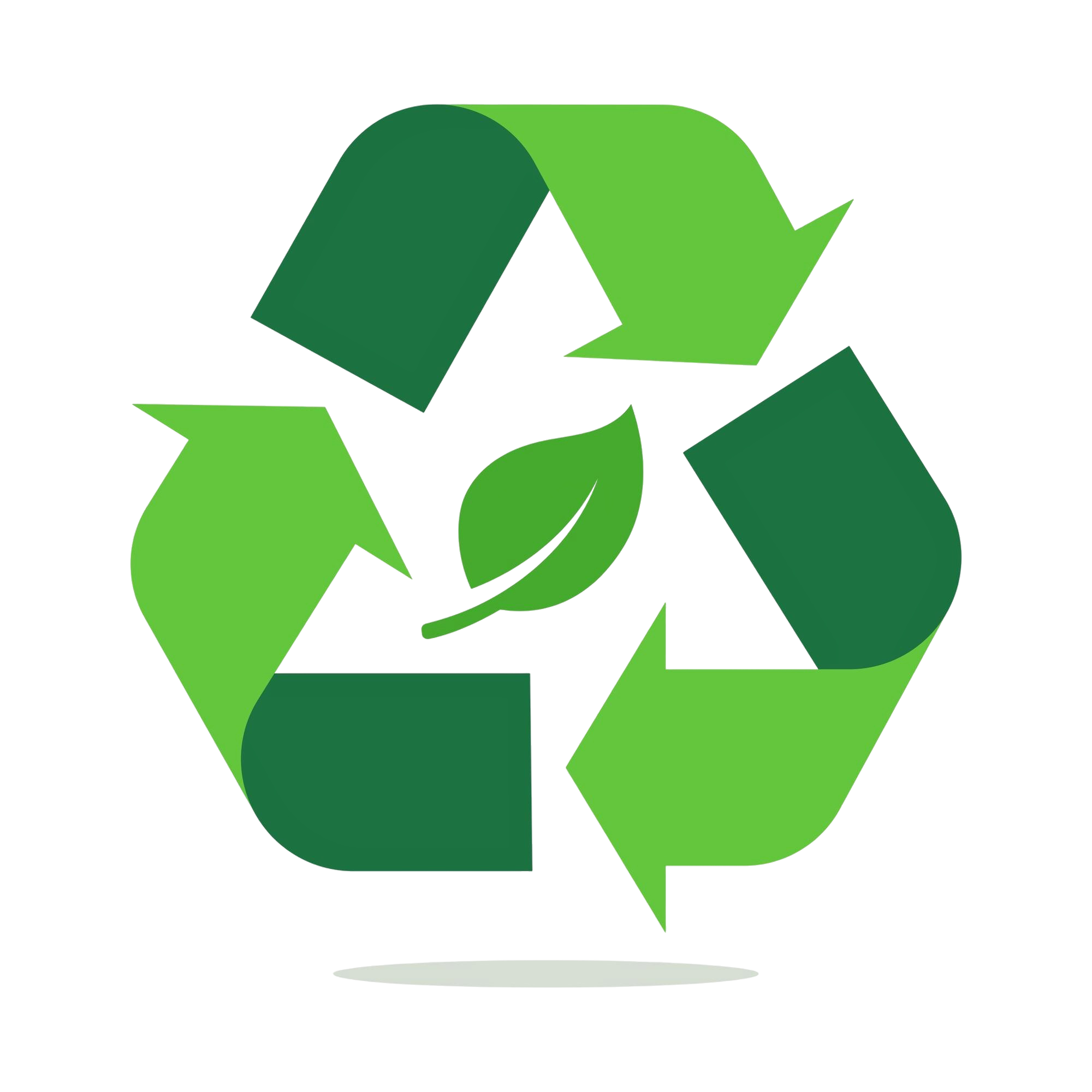 A stylized, three-dimensional green and black logo resembling a curved letter 'R' with angled edges and a cylindrical base.