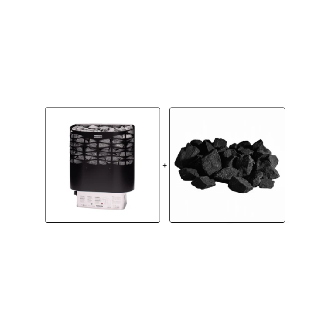 Electric heater with a pile of coal.