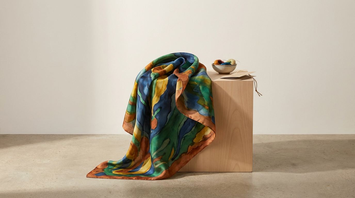 Hand-Painted Silk Scarf