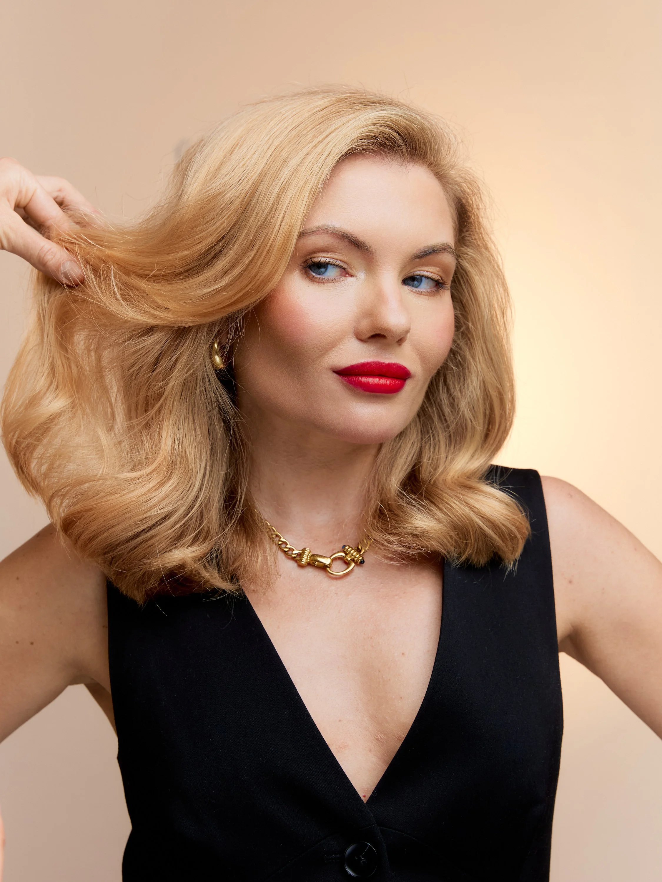 Air Touch strawberry blonde editorial