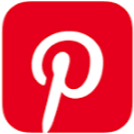 Logo di Pinterest con sfondo rosso e simbolo bianco a forma di 'P'