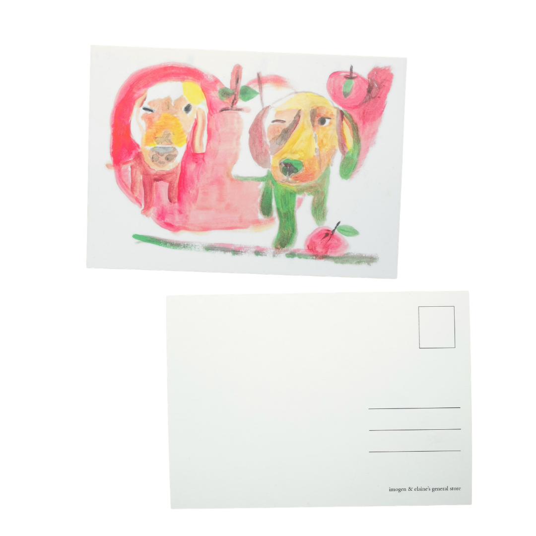 Double-Apple Dogs Postcard