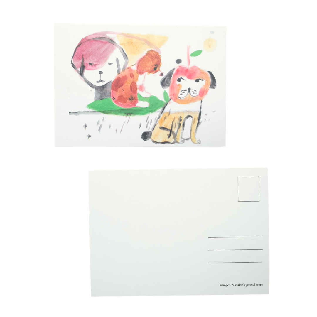 Triple-Apple Dogs Postcard