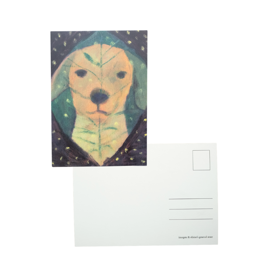 Leaf Dog Postcard
