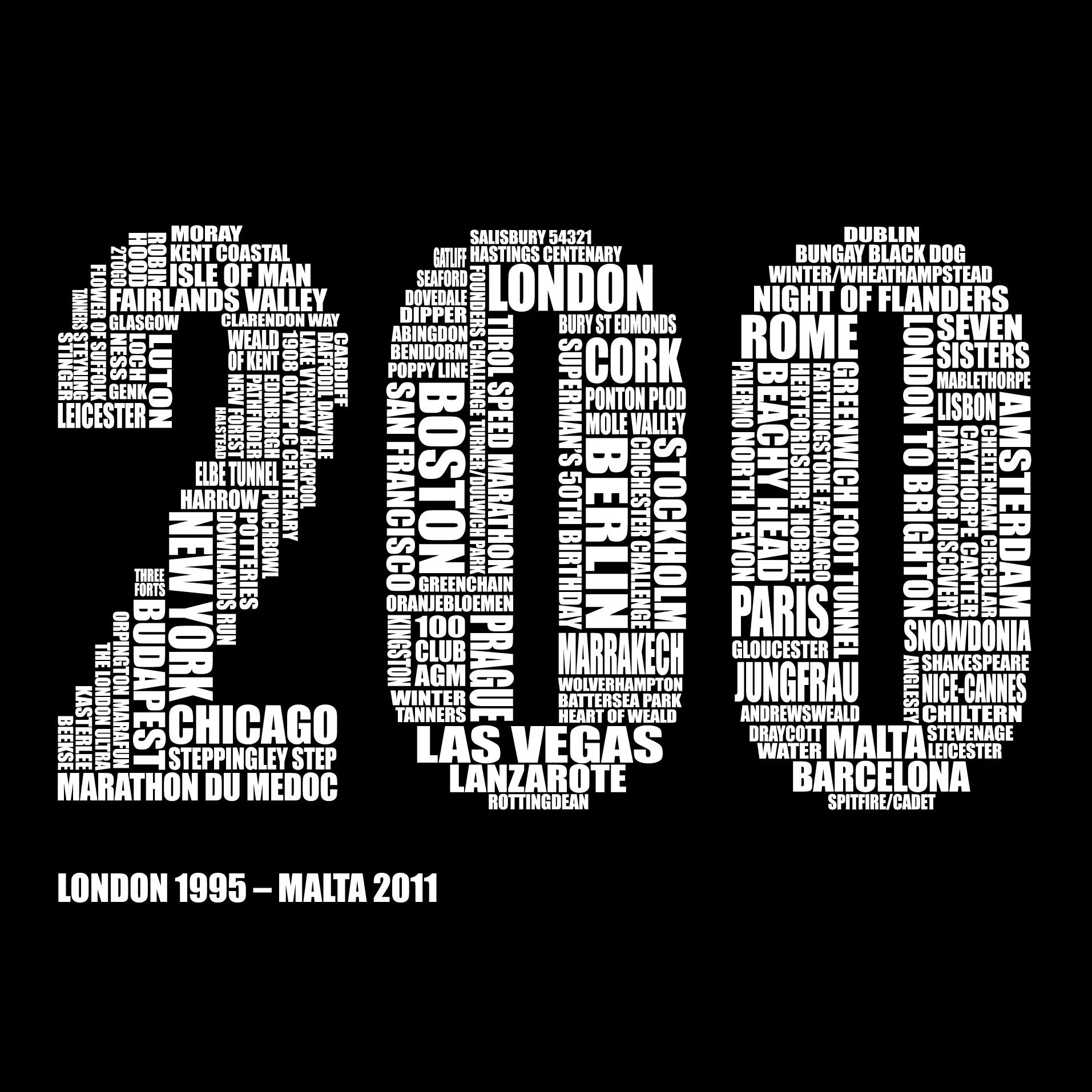 200 Marathons Map