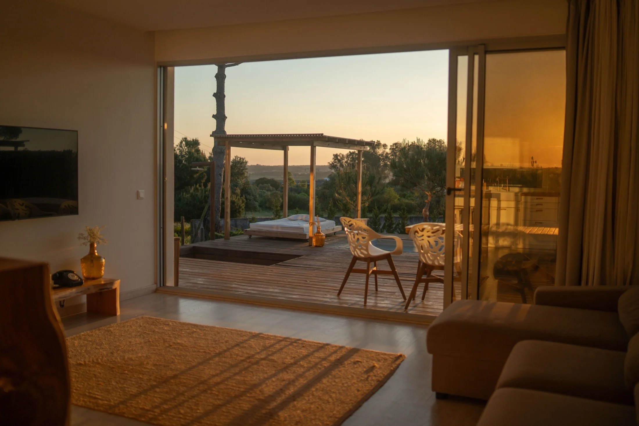 Living room, open to the terrace