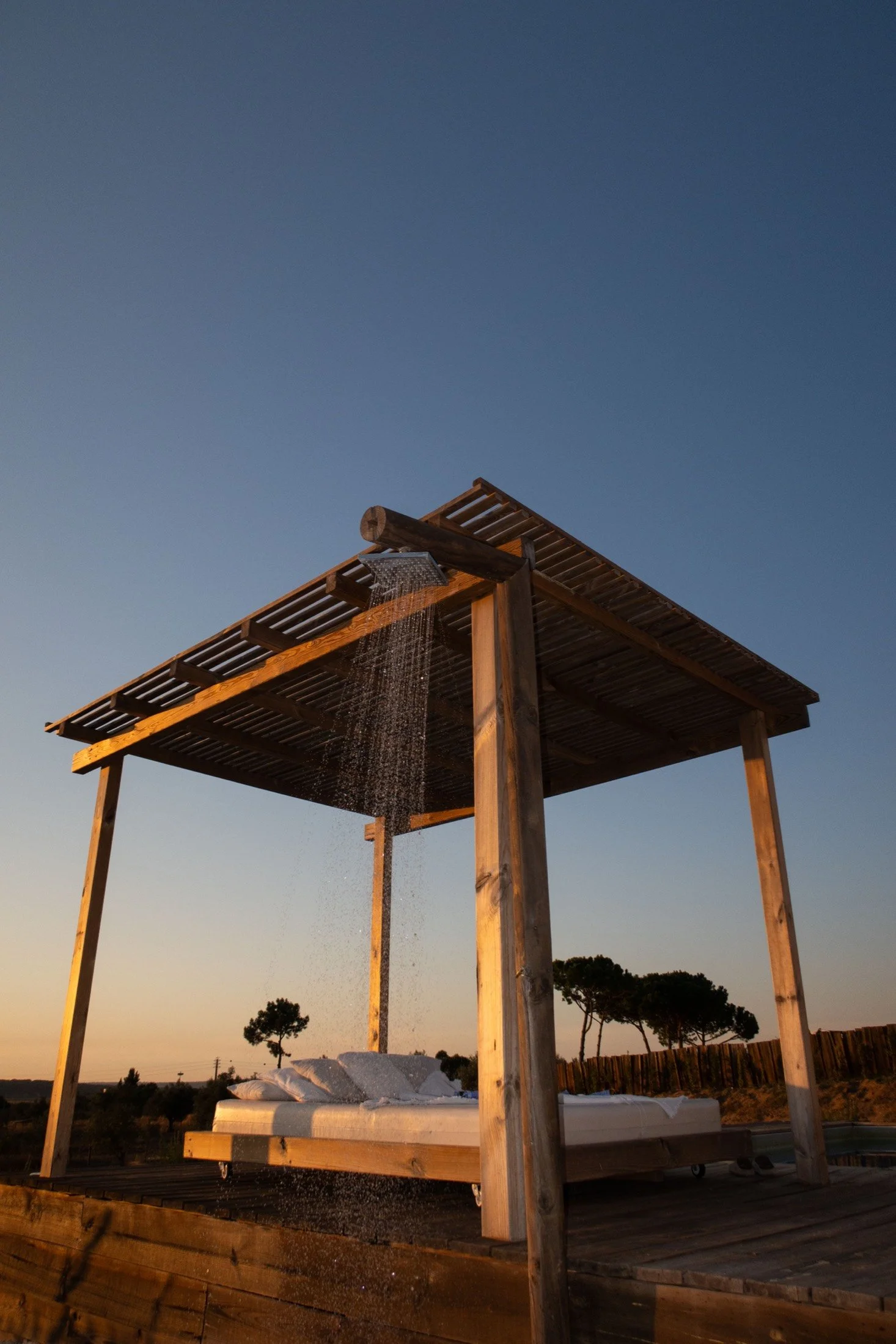 The pergola against the sky