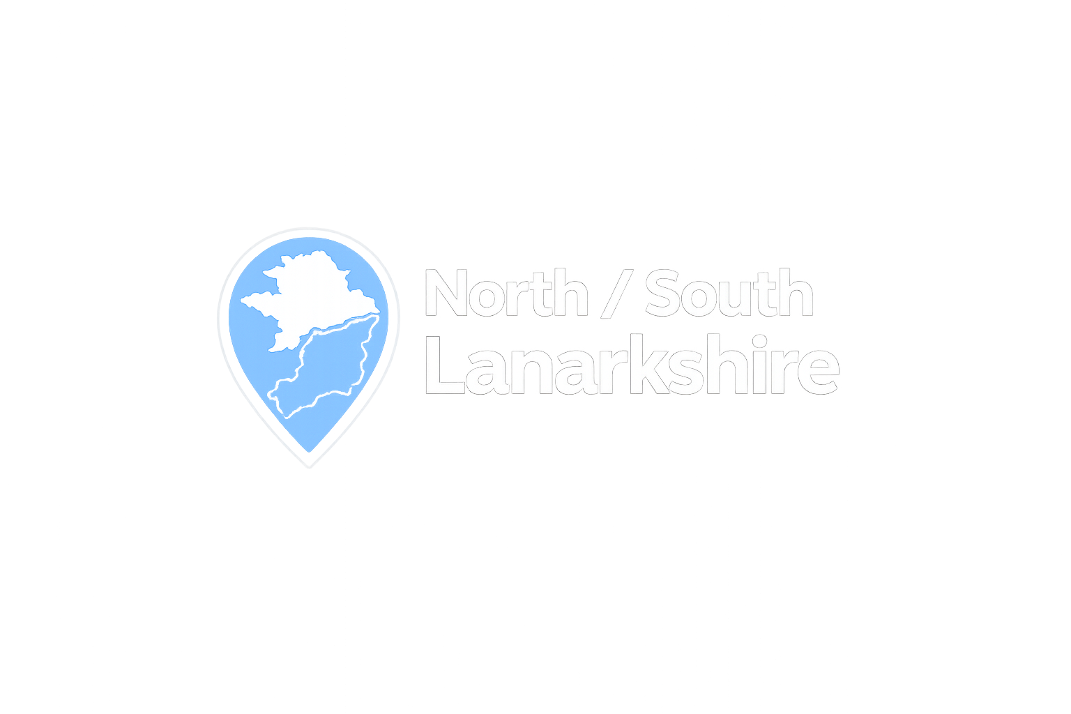 Digital map or graphic showing North/South Lancashire with a stylized map of Lancashire inside a location marker icon