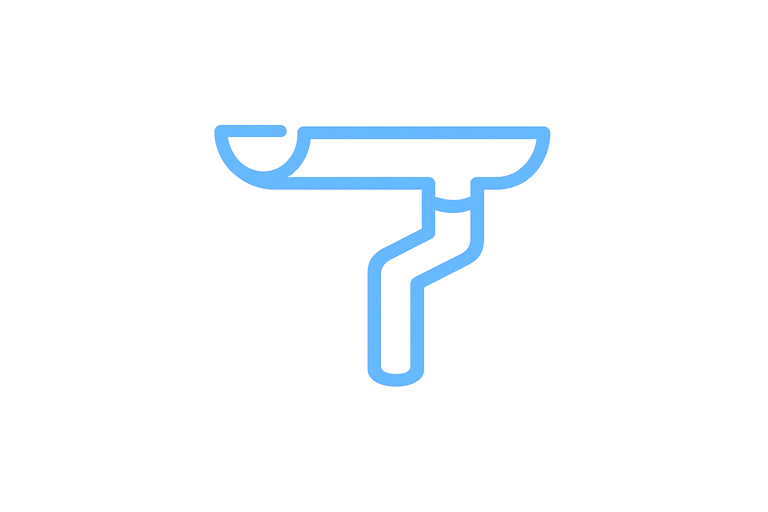 Neon sign depicting a faucet with a water pipe and a water drop.