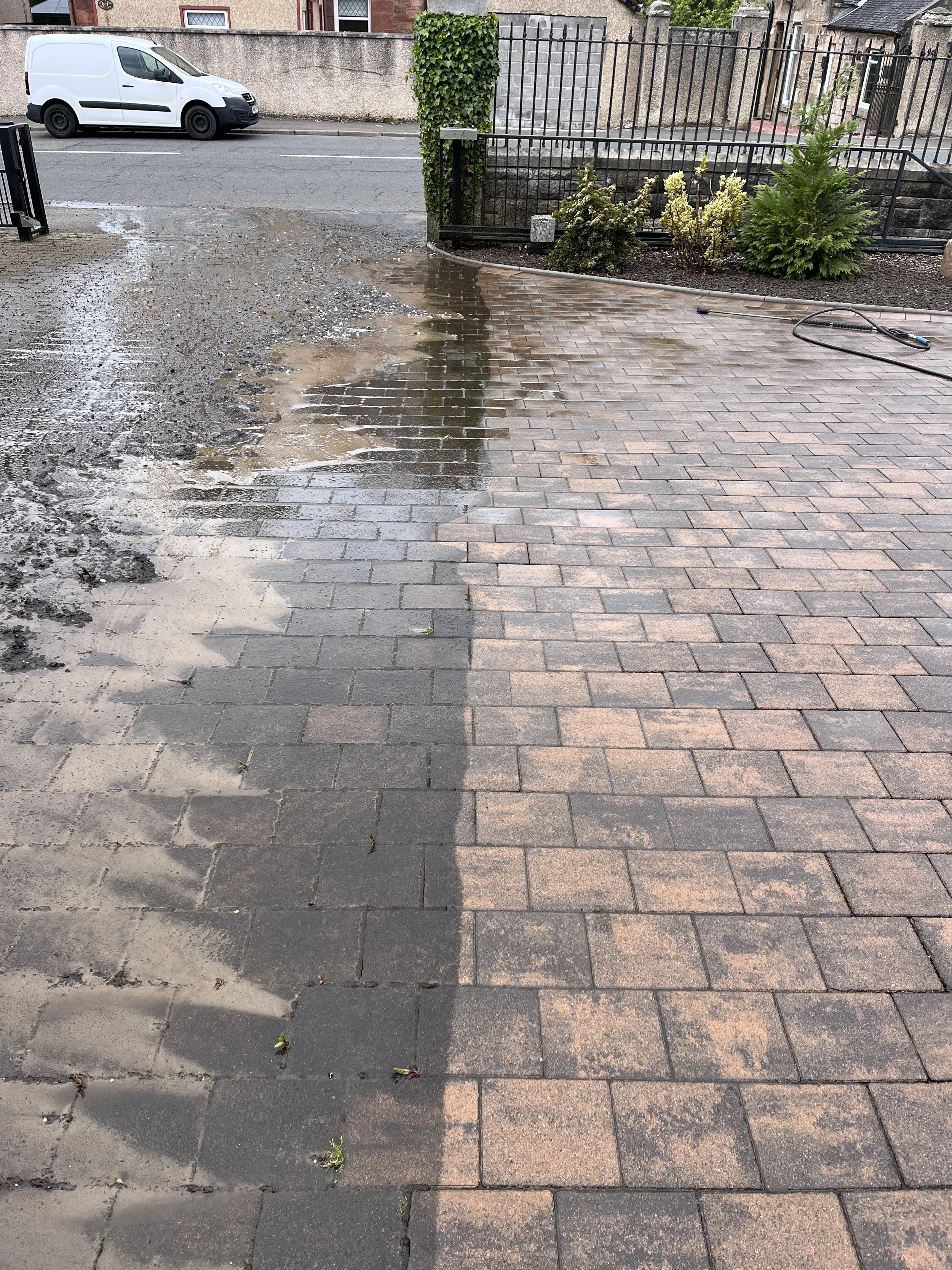 Driveway clean before and after