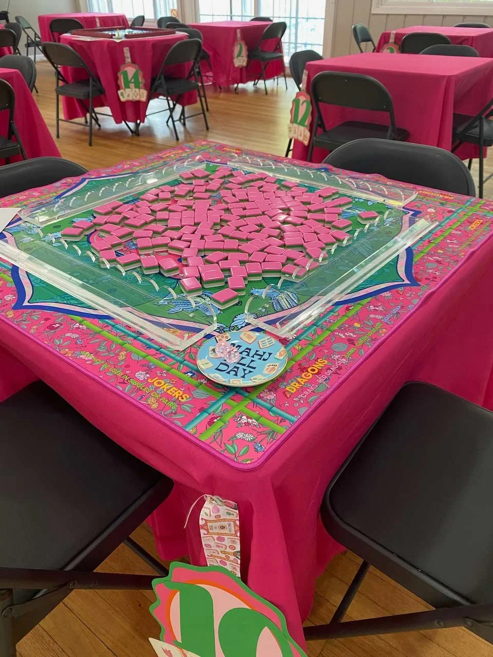 Mahjong brunch table set up