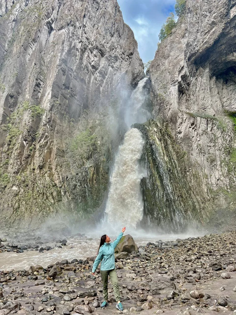 Dzhily-Su waterfall in the Caucasus, Russia