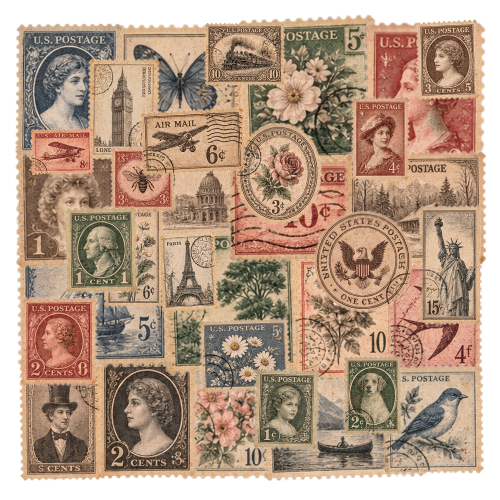 Vintage Stamps Ephemera Bundle