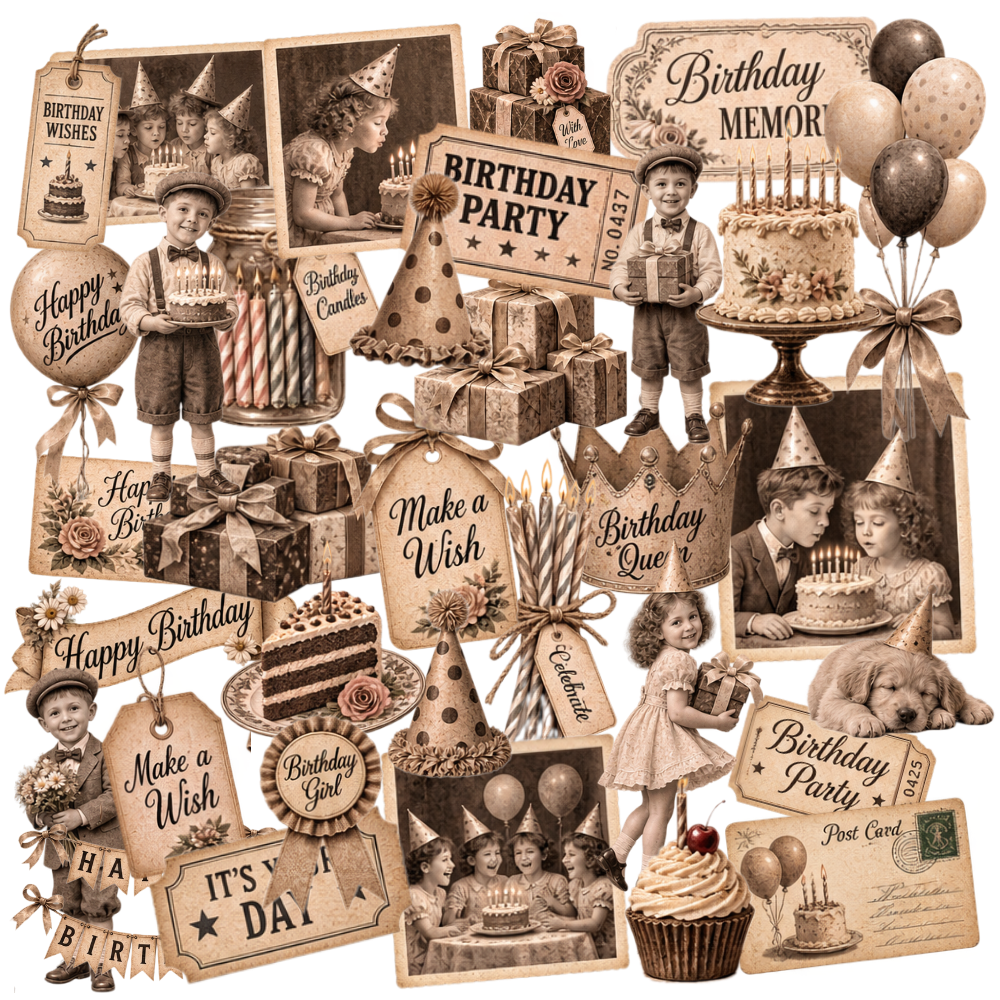 Vintage Birthday Ephemera Bundle