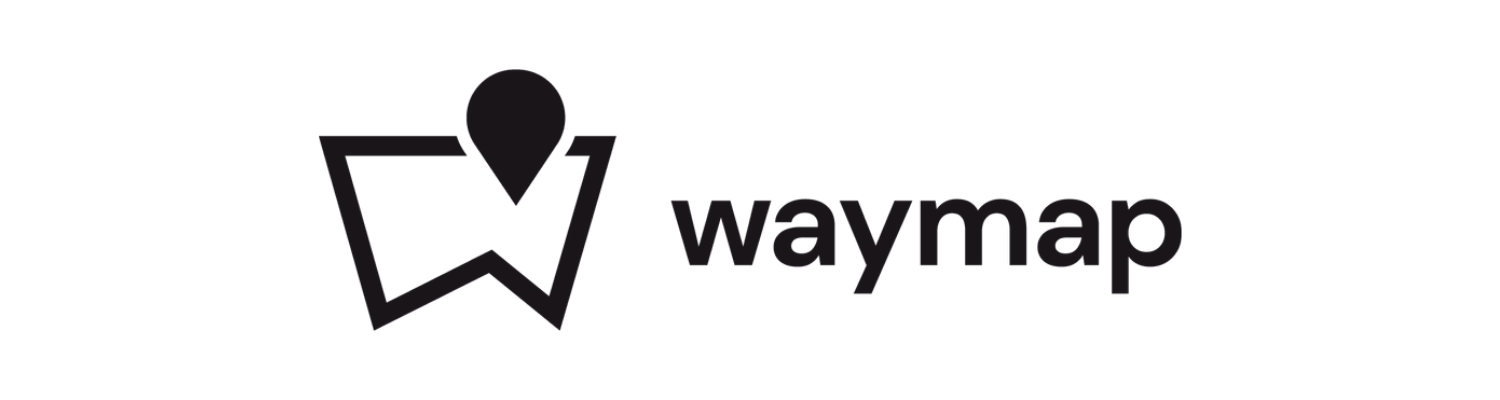 Waymap logo with a location pin on a stylized map icon