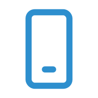 Simple line drawing of a smartphone with a home button.