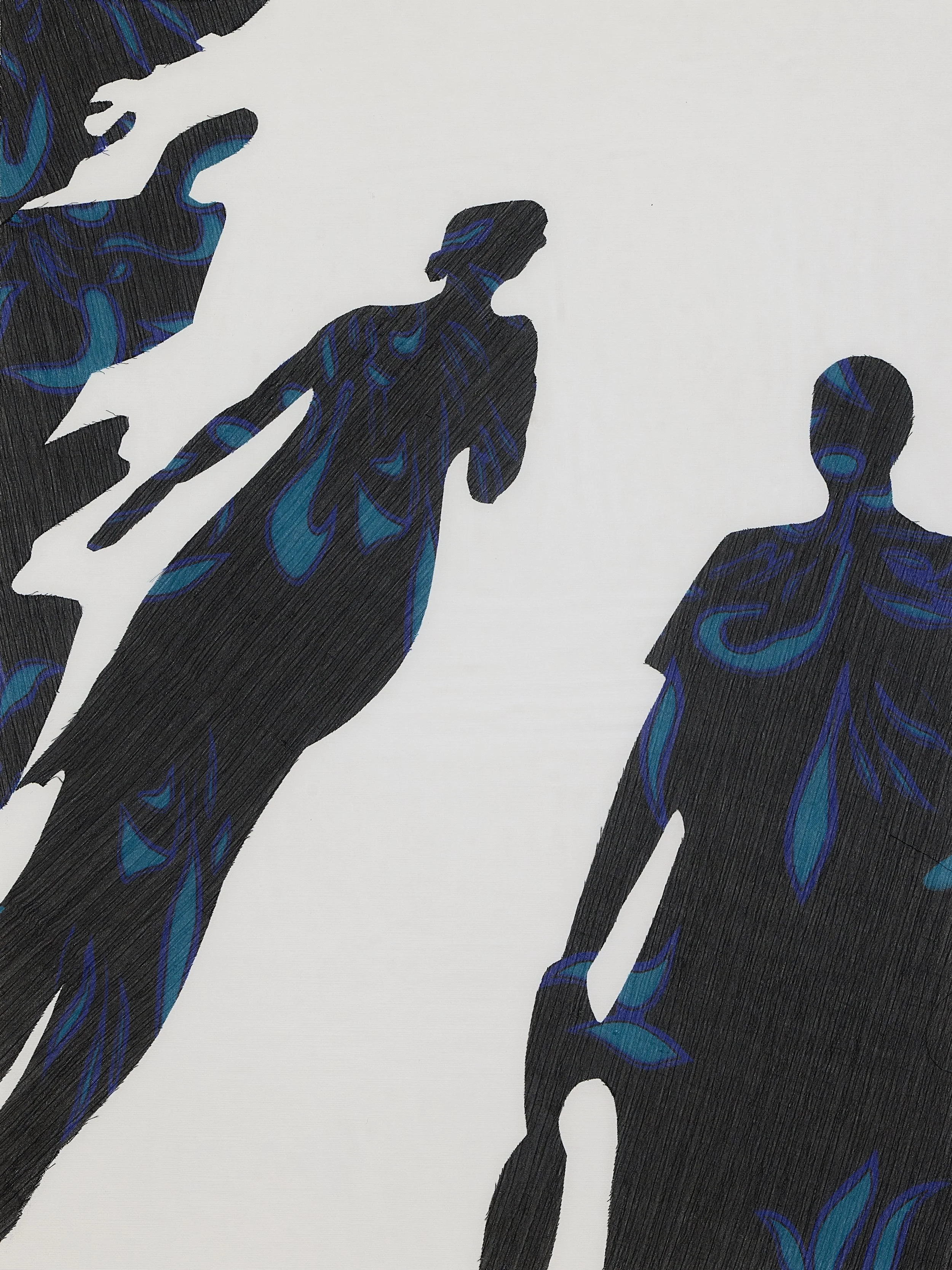 Shadows of three people
