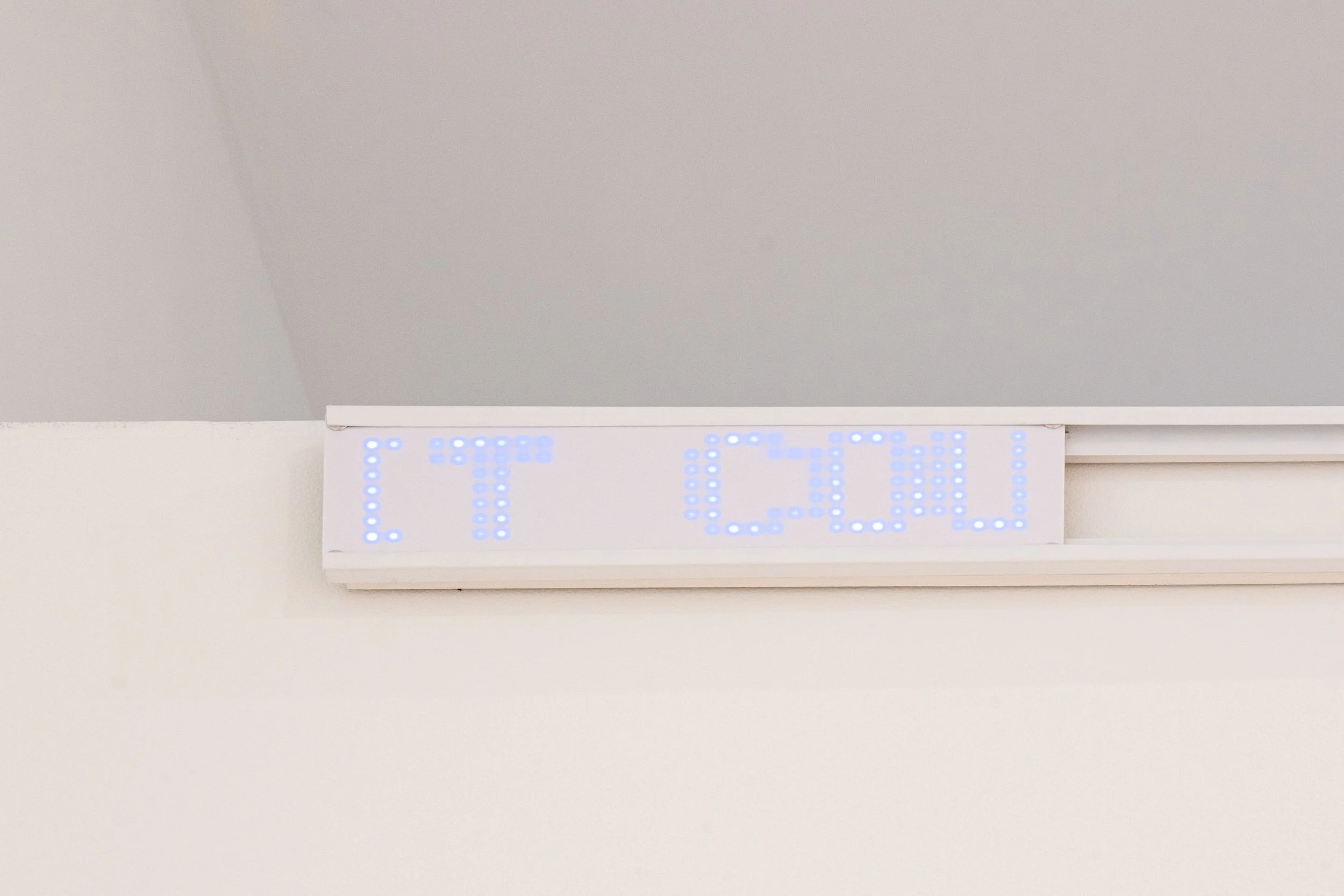   Untitled (After Harry Caray) —   LEDs, acrylic
 
Image courtesy of Priya Vaswani