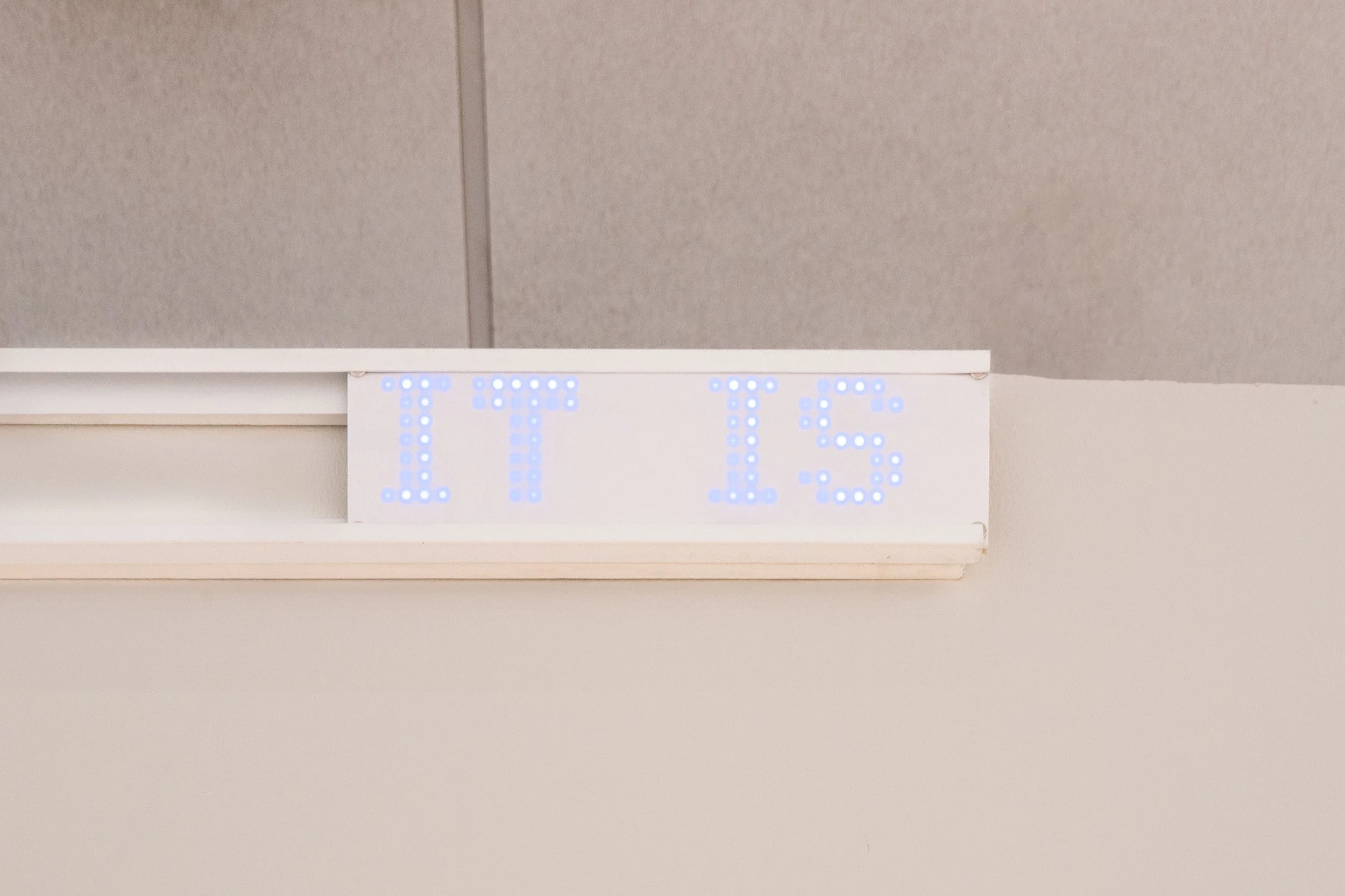  Untitled (After Harry Caray) —   LEDs, acrylic
 
Image courtesy of Priya Vaswani