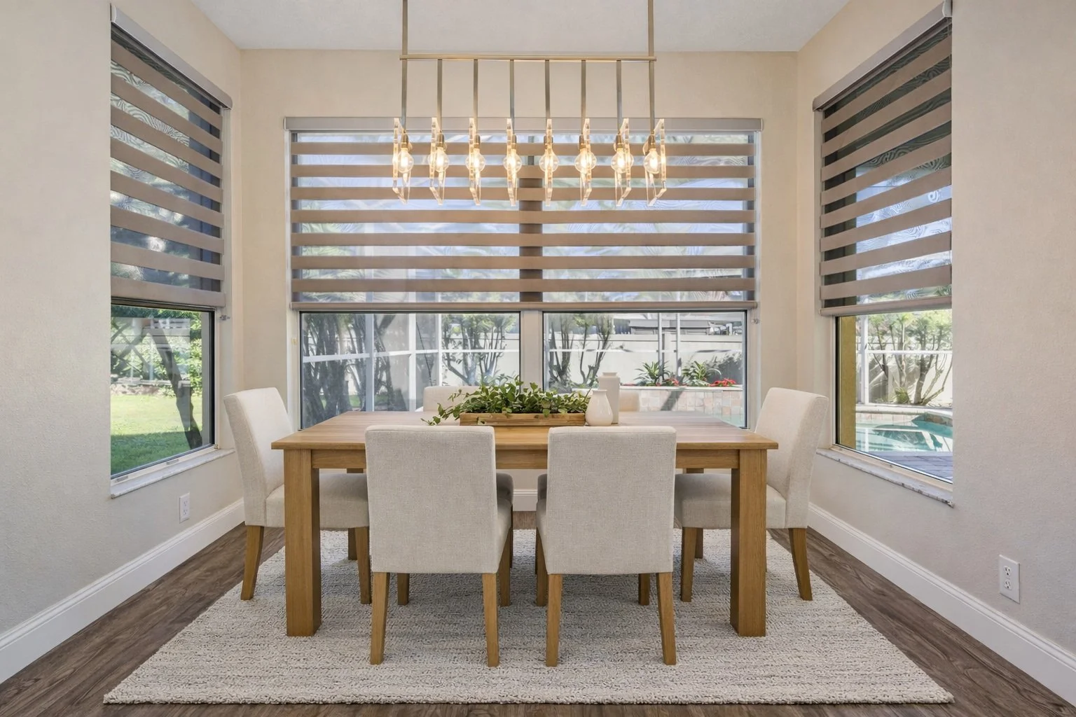 Kitchen eating area virtually staged