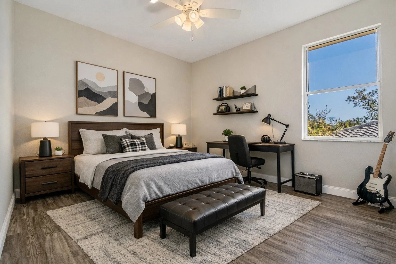 guest bedroom virturaly staged with furniture