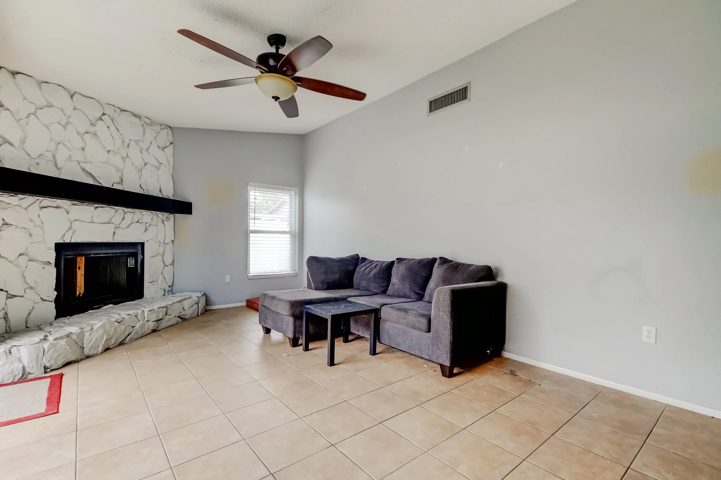 financially distressed family room partially furnished