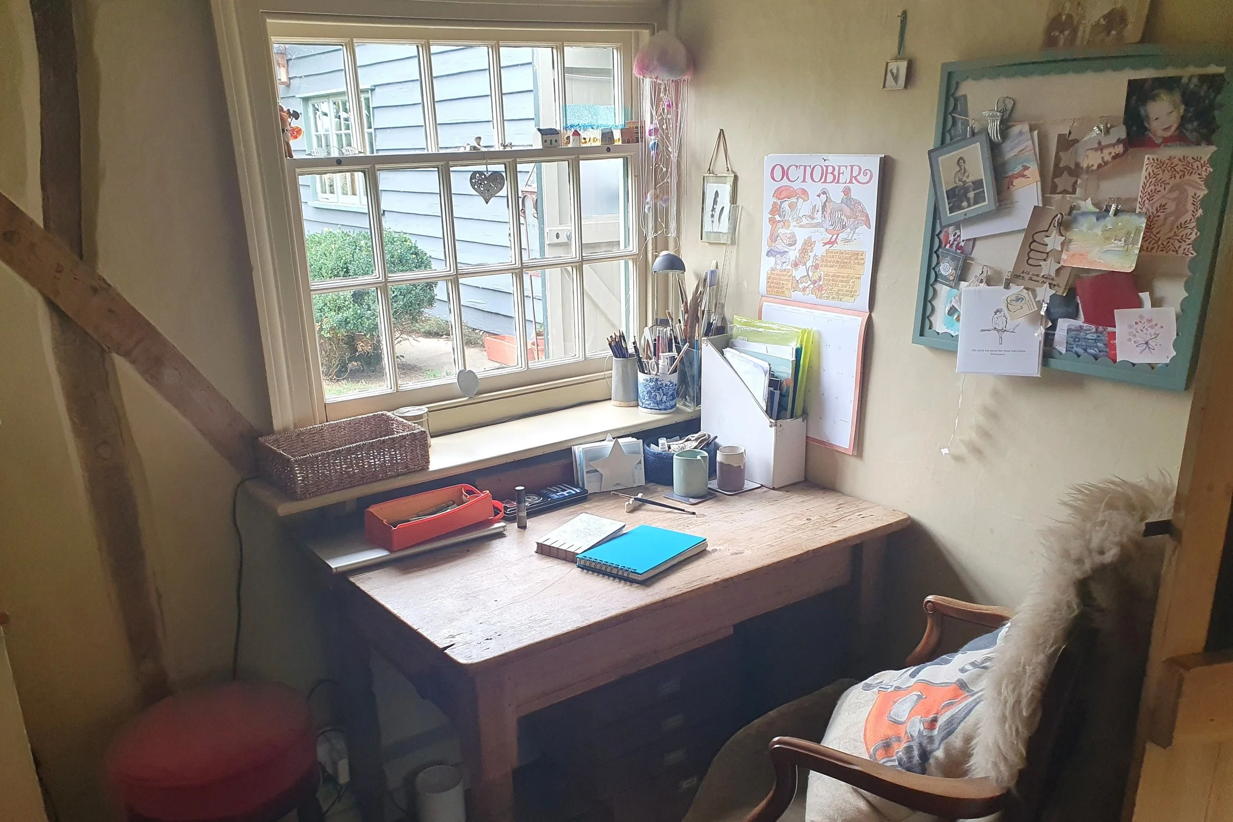Craft table cleared and reorganised into a usable creative workspace after a Willow & Home organising session.