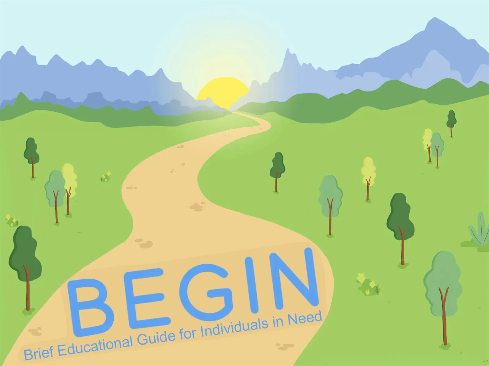 Cover slide image from BEGIN | Brief Educational Guide for Individuals in Need in Bergen County, NJ