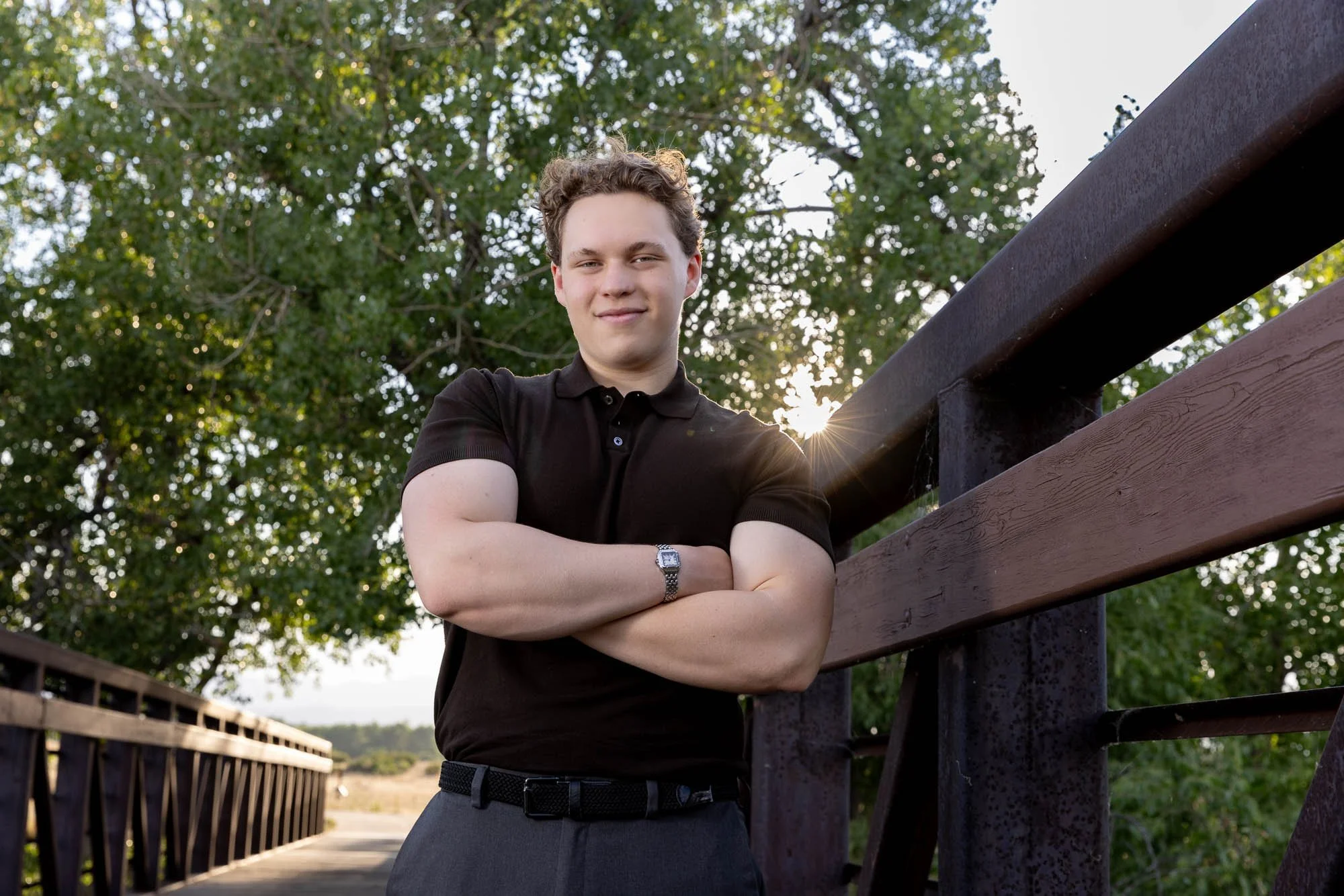 Senior Portraits Along the South Platte River in Littleton, CO
