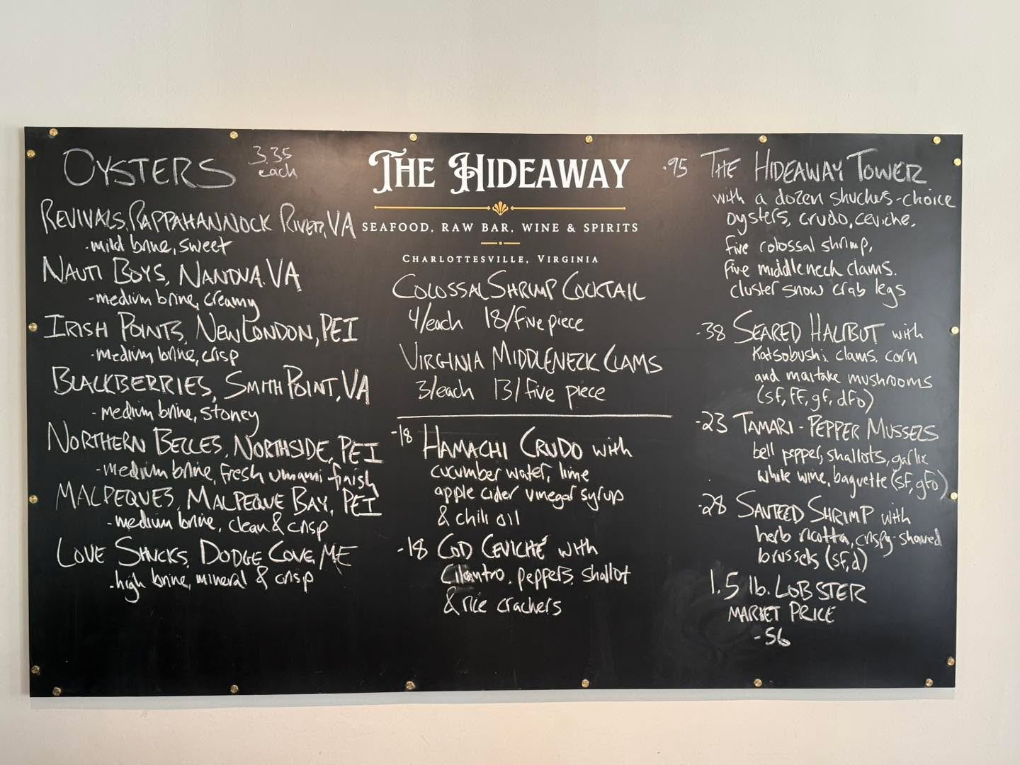 Tonight&rsquo;s blackboard specials. 

 #blackboard #seafoodlover #seafood #rawbar #charlottesvilleva #cville #cvilleeats #cvillefood #cvillefoodie #cvillefoodies #cvillefoods #lobster