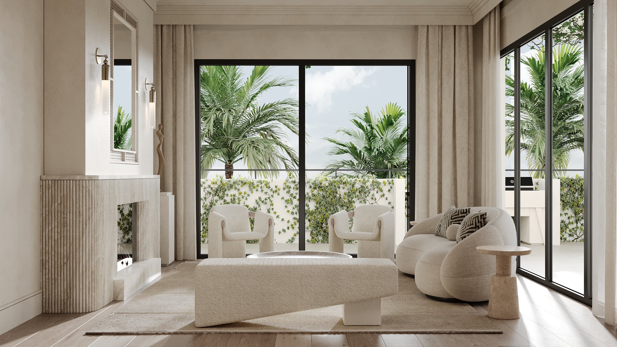 The Avenue Naples FL living room sitting area rendering