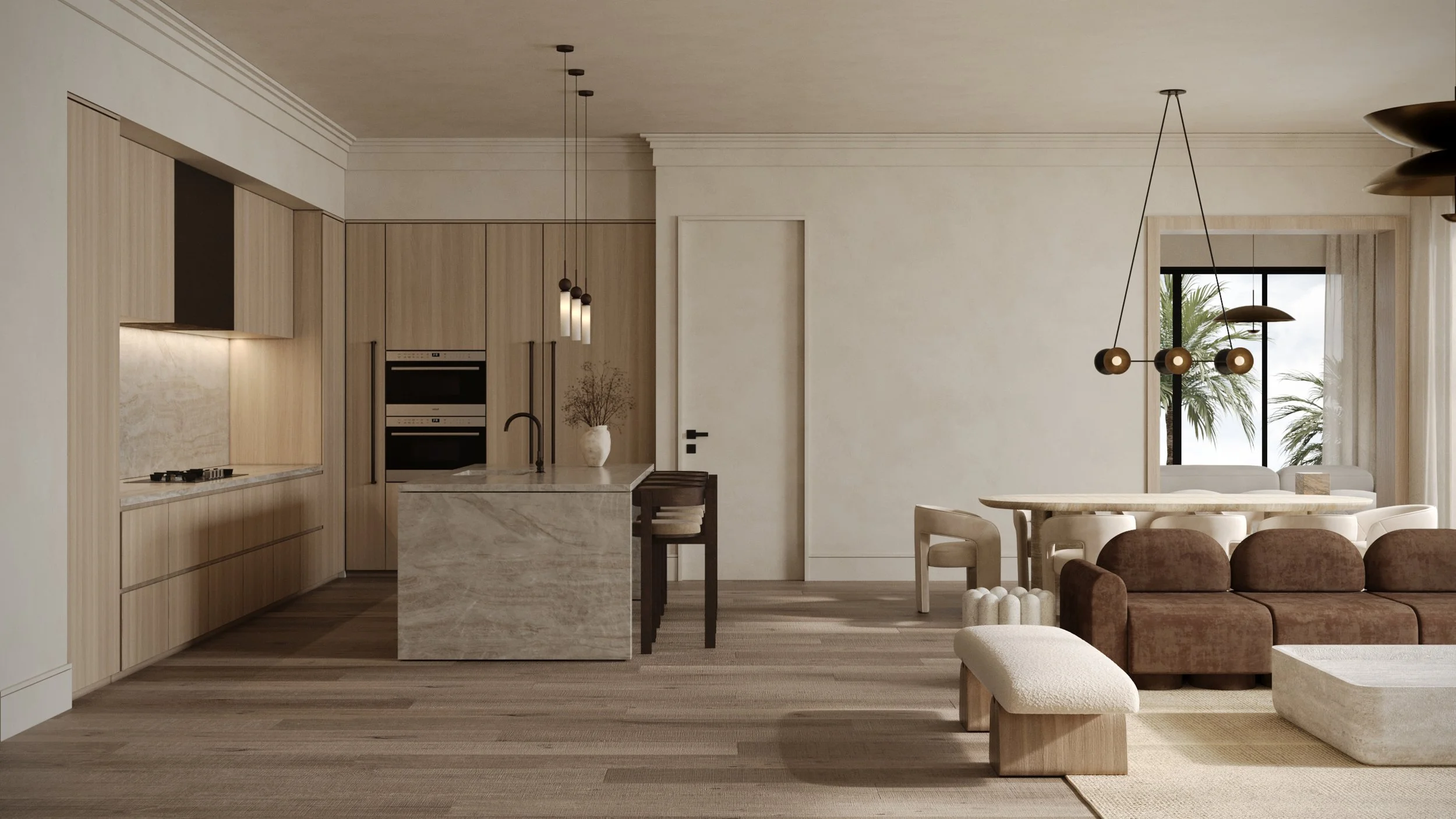 The Avenue Naples FL condominium kitchen and dining rendering