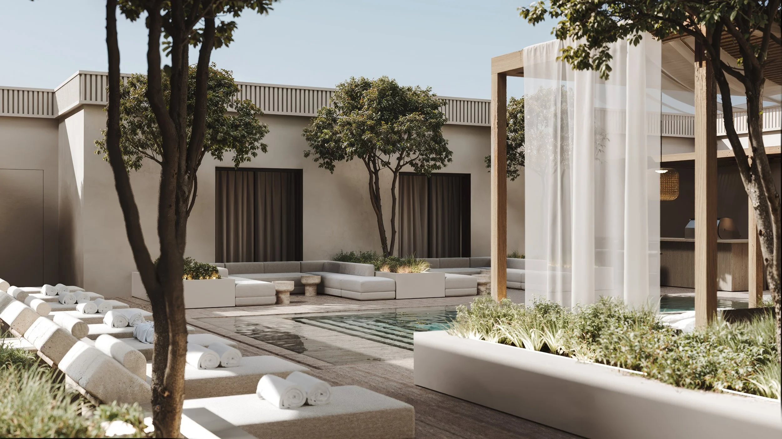 The Avenue Naples FL pool exterior view rendering