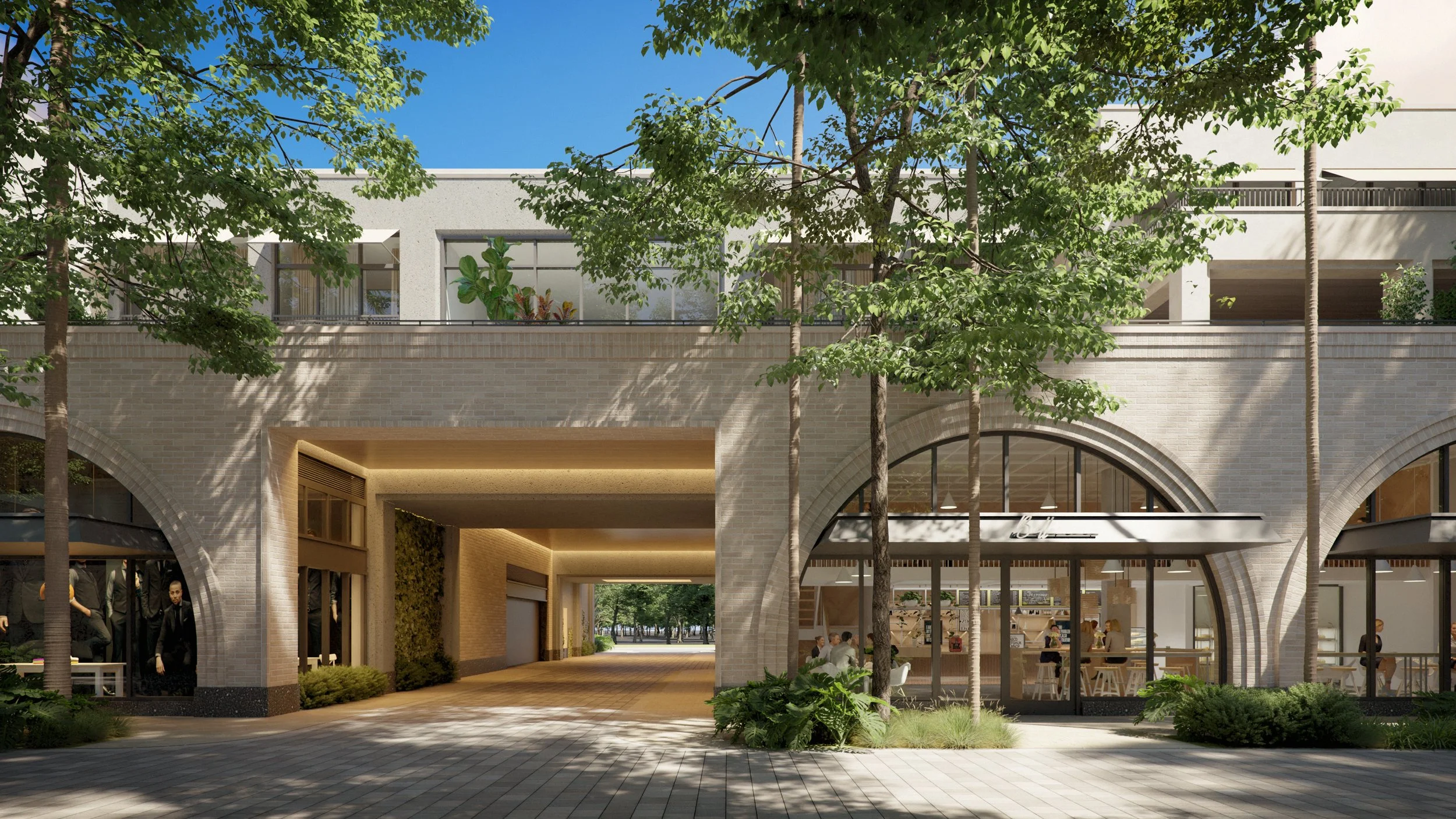 The Avenue Naples FL via pedestrian arcade rendering