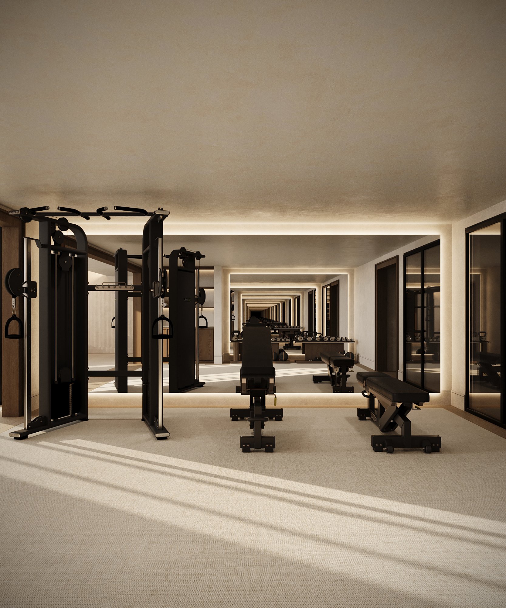 The Avenue Naples FL fitness center equipment rendering