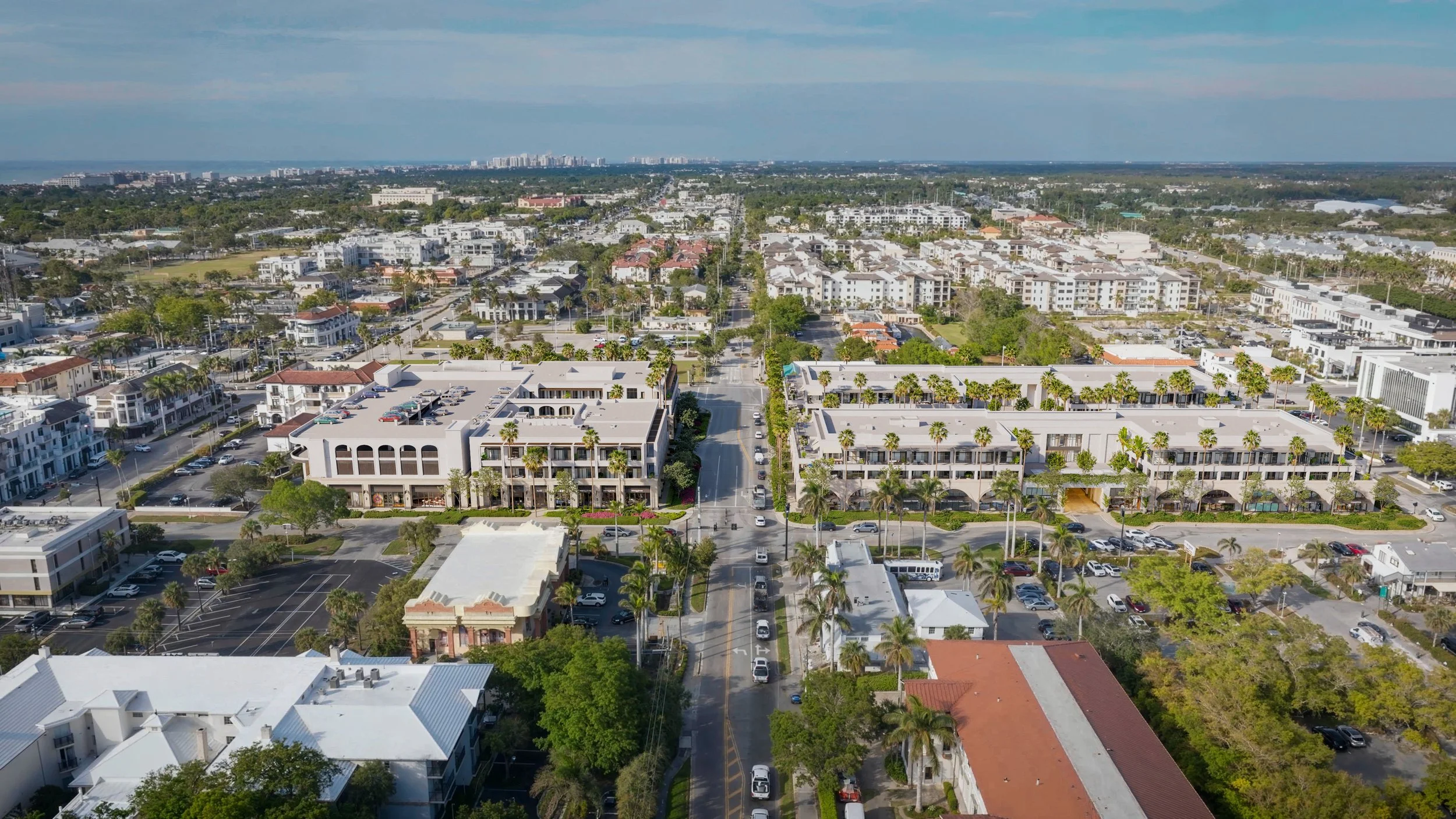The Avenue Naples FL aerial view of construction site