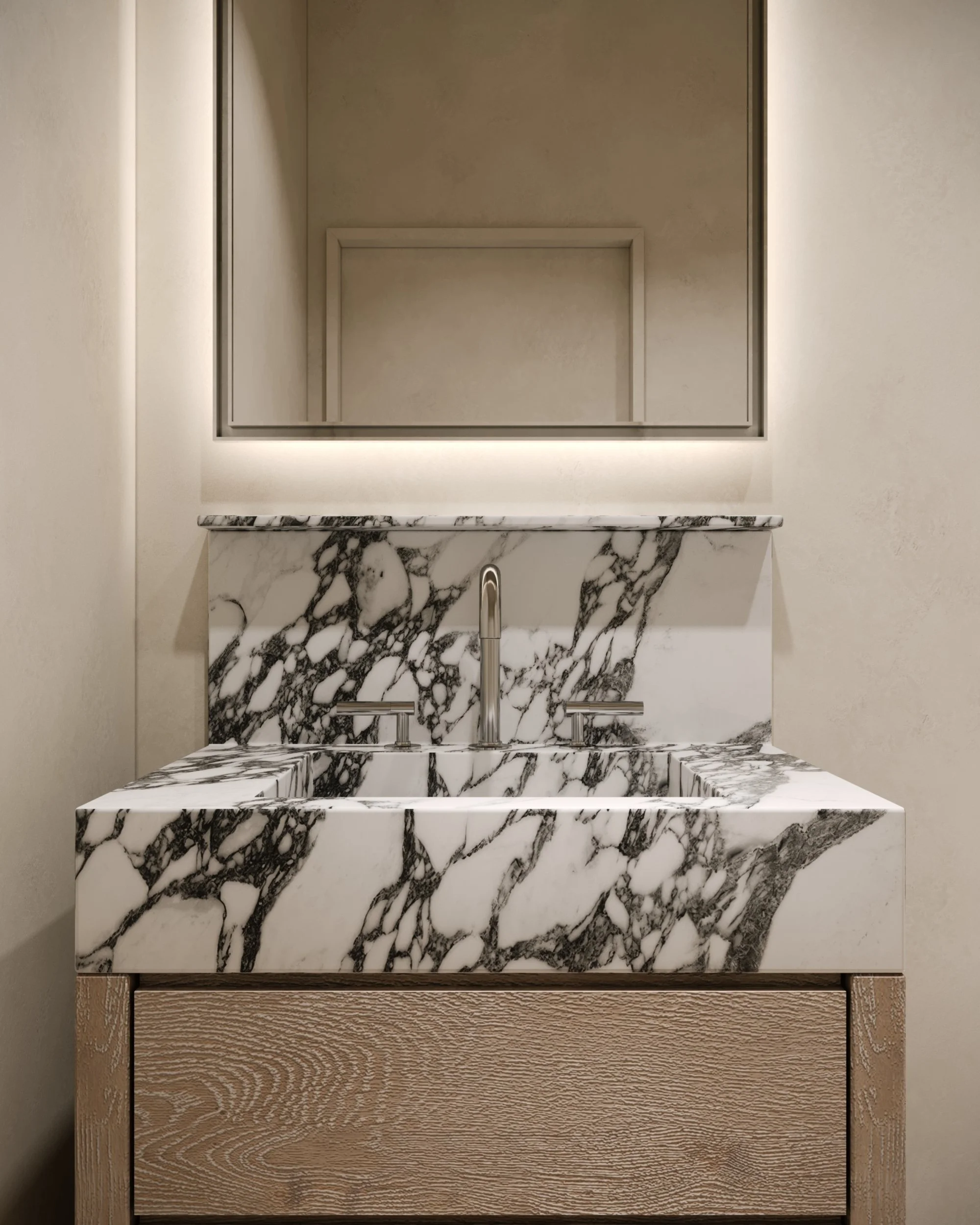The Avenue Naples FL powder room sink rendering