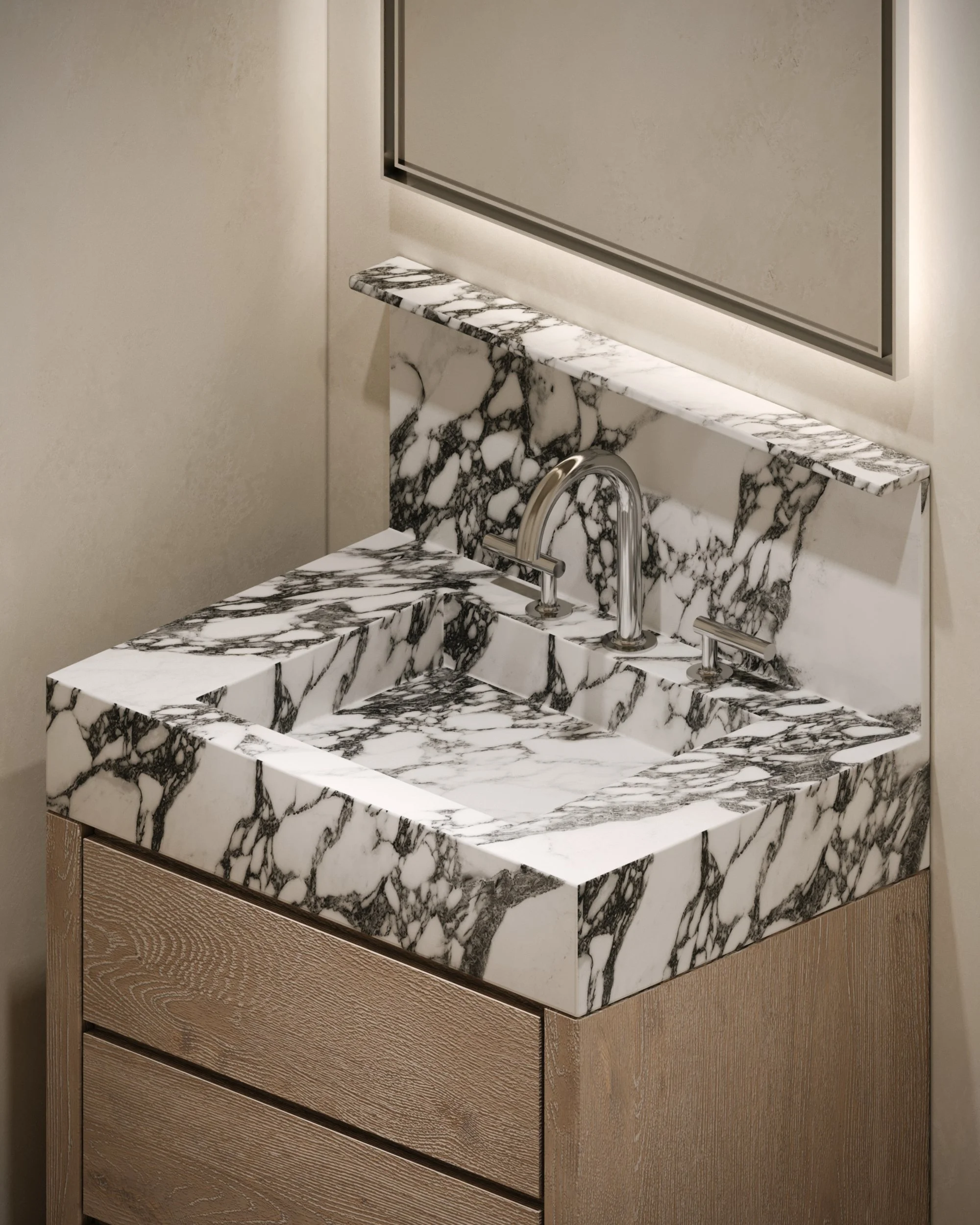 The Avenue Naples FL powder room sink rendering
