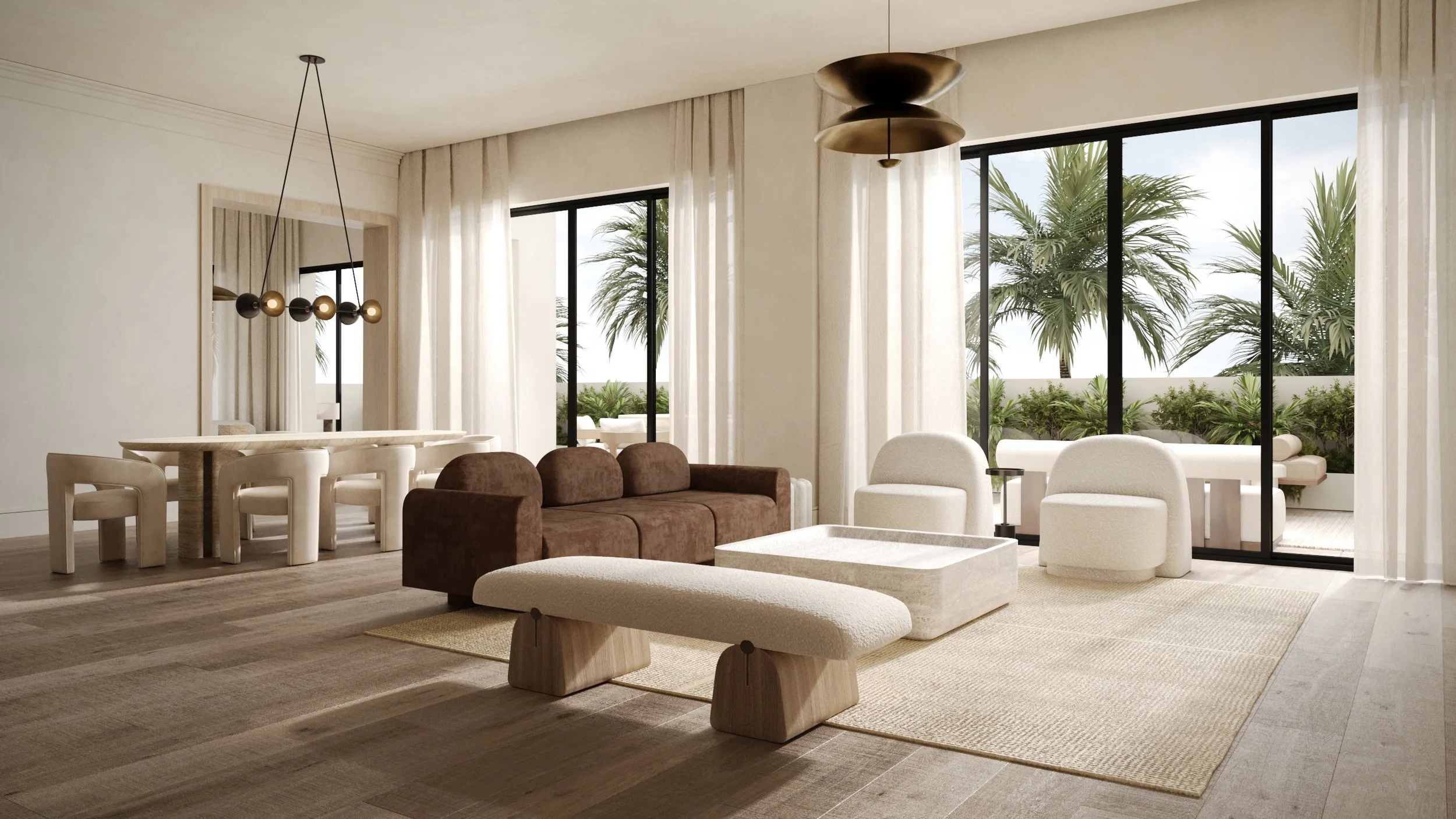 The Avenue Naples FL condominium living and dining room rendering